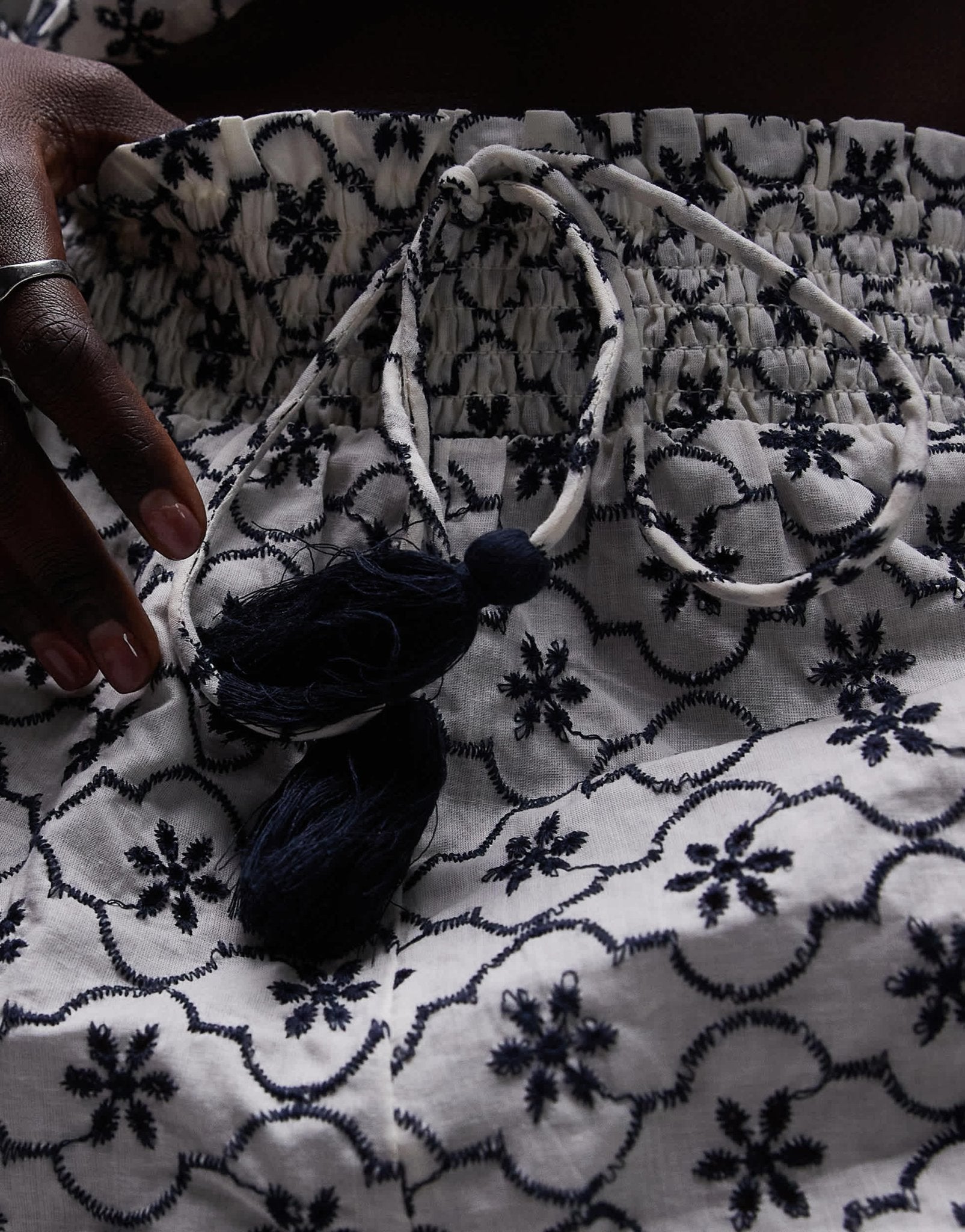 Topshop co - ord embroidered beach shorts in white - ASOS Sample Sale