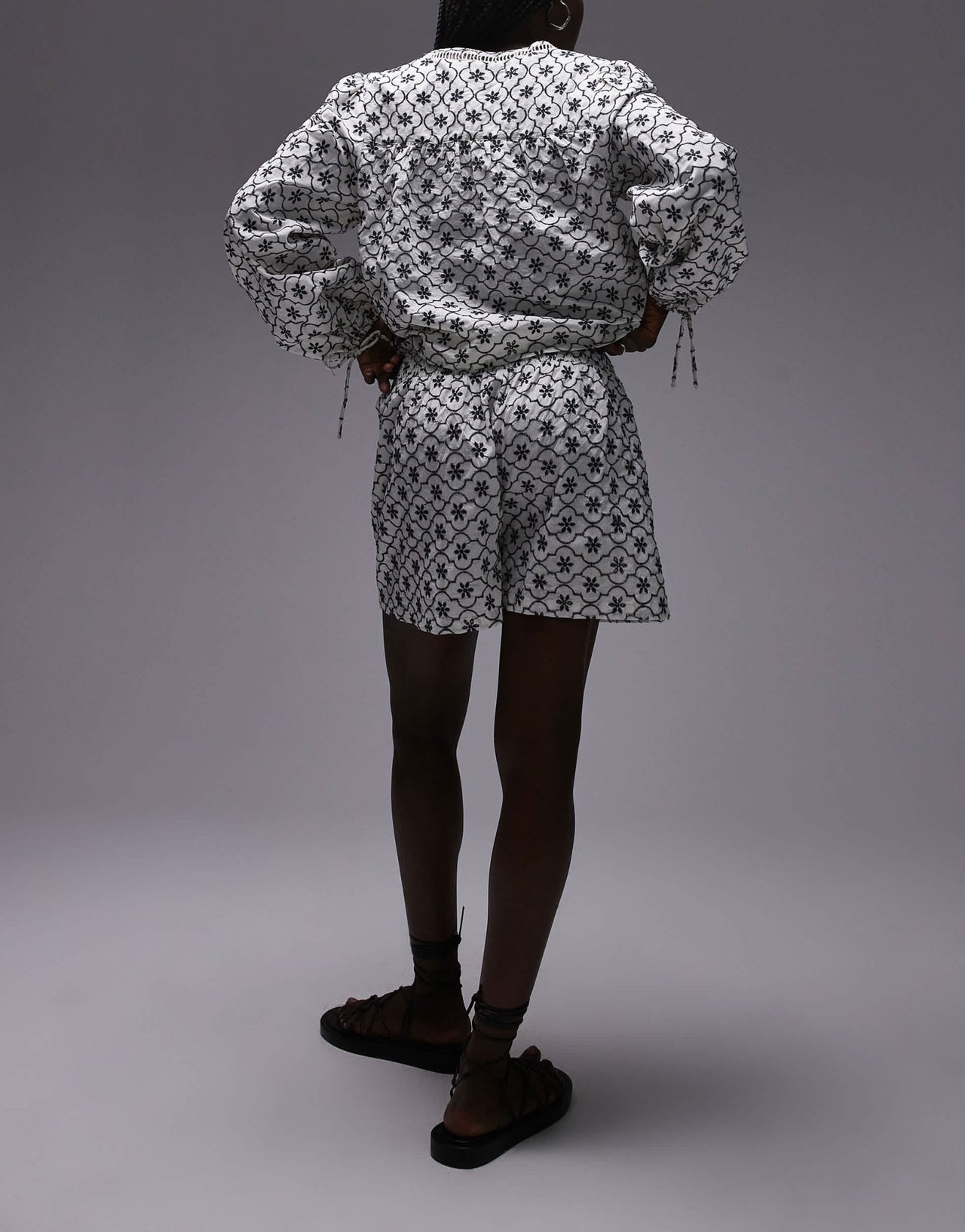 Topshop co - ord embroidered beach shorts in white - ASOS Sample Sale