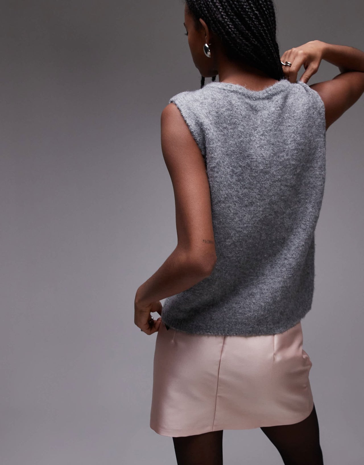 Topshop co - ord heavy satin micro mini in pink - ASOS Sample Sale
