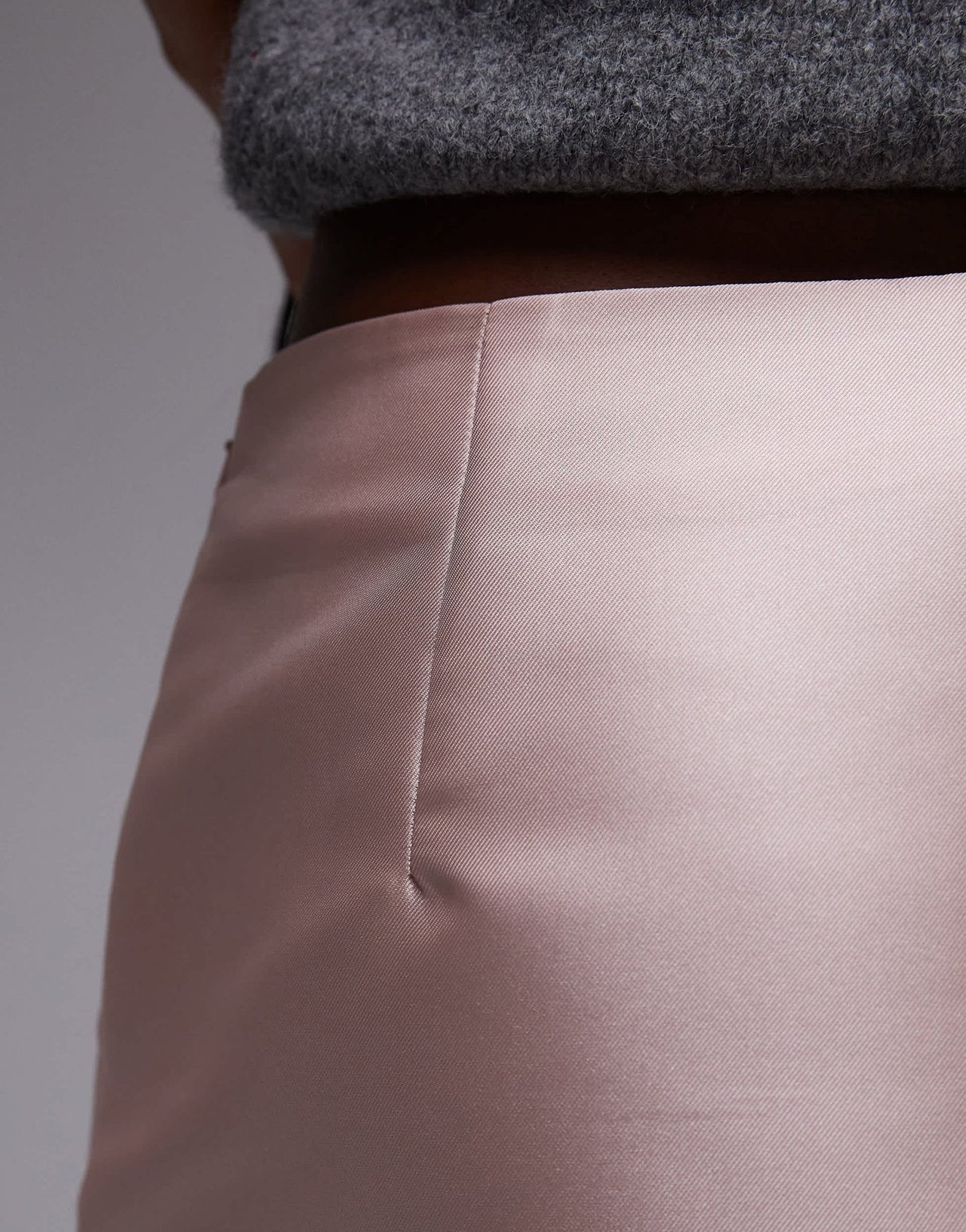 Topshop co - ord heavy satin micro mini in pink - ASOS Sample Sale