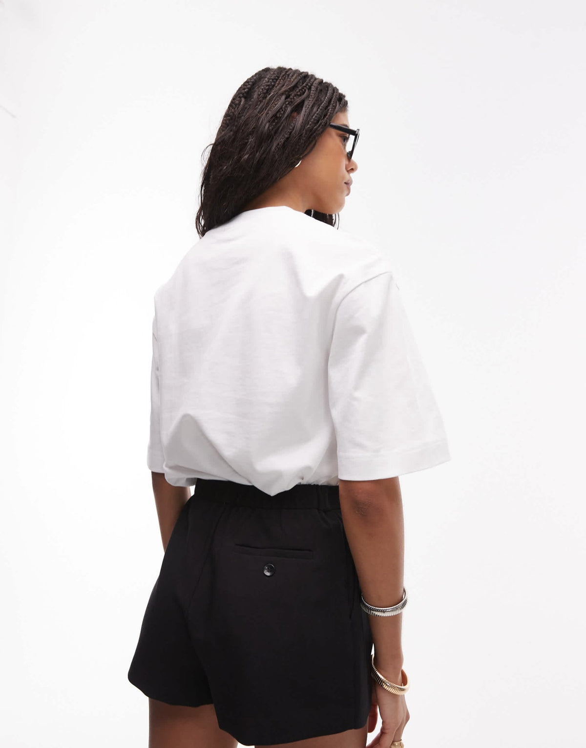 Topshop co ord mini winged tailored short in black - ASOS Sample Sale