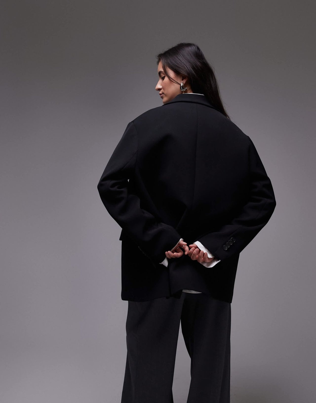 Topshop co ord oversized slouchy blazer in black BLACK - ASOS Sample Sale