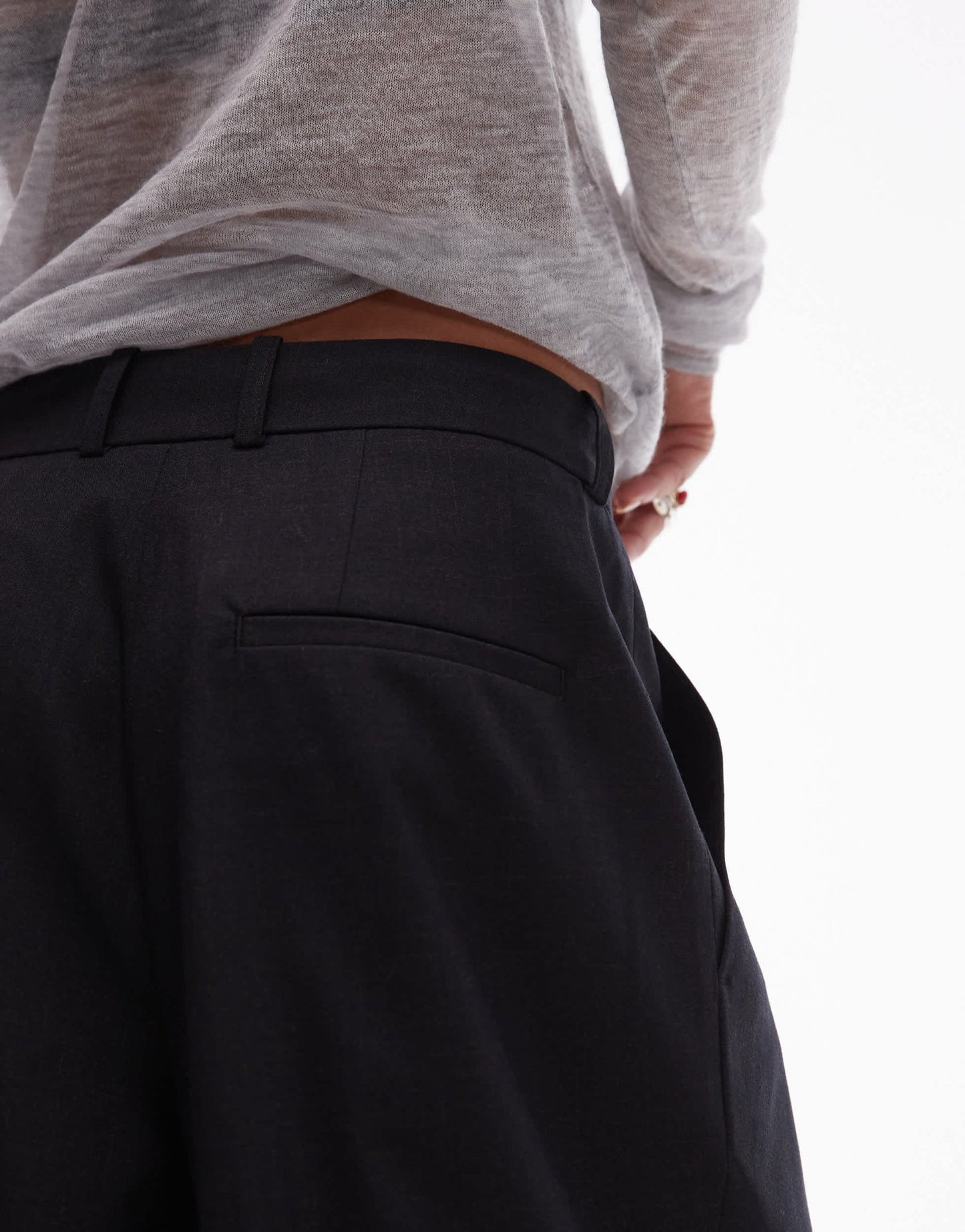 Topshop co ord pleated tie waist tailored balloon trouser in charcoal CHARCOAL - ASOS Sample Sale