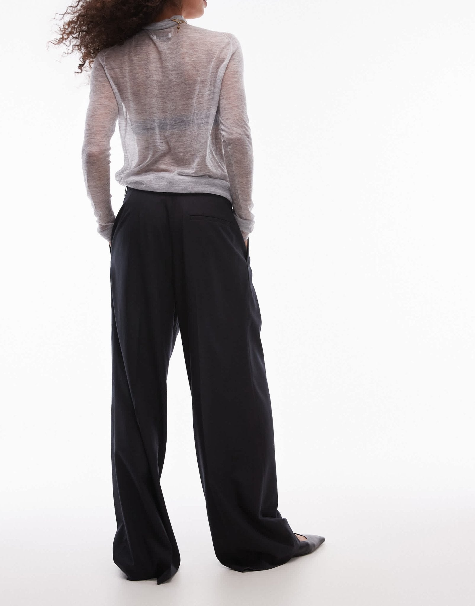 Topshop co ord pleated tie waist tailored balloon trouser in charcoal CHARCOAL - ASOS Sample Sale