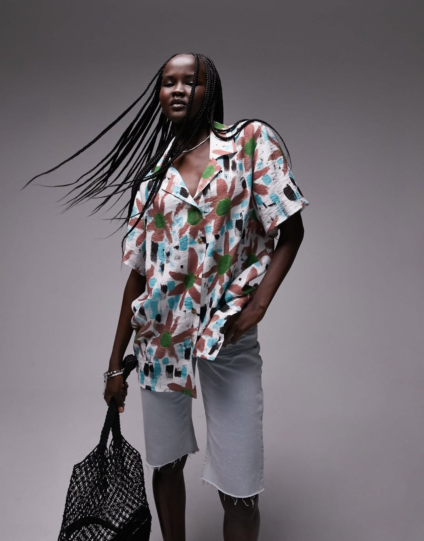 Topshop co - ord printed resort shirt in multi - ASOS Sample Sale