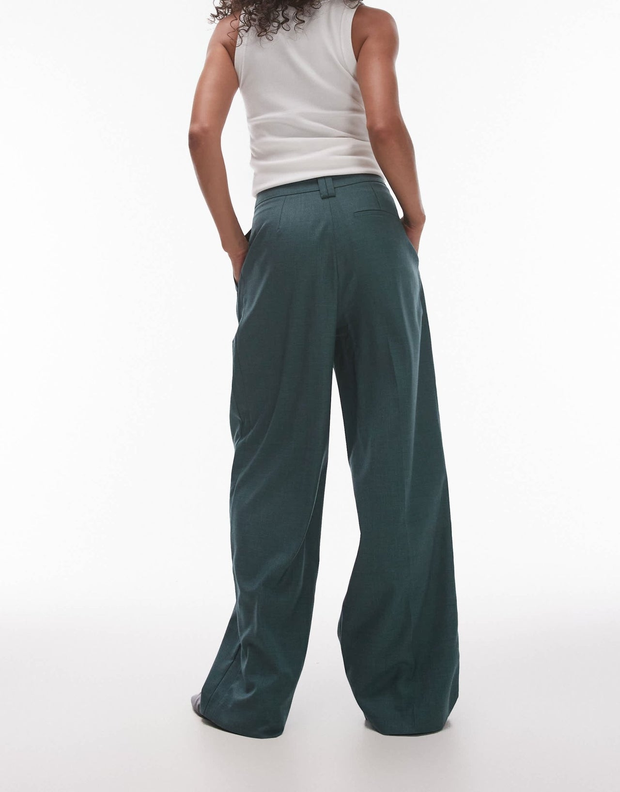 Topshop co ord trouser in green MGREEN - ASOS Sample Sale
