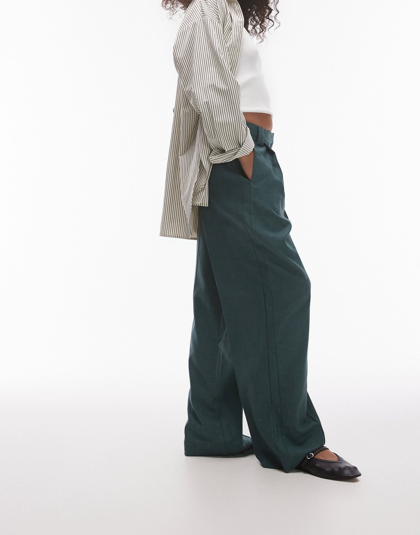Topshop co ord trouser in green MGREEN - ASOS Sample Sale