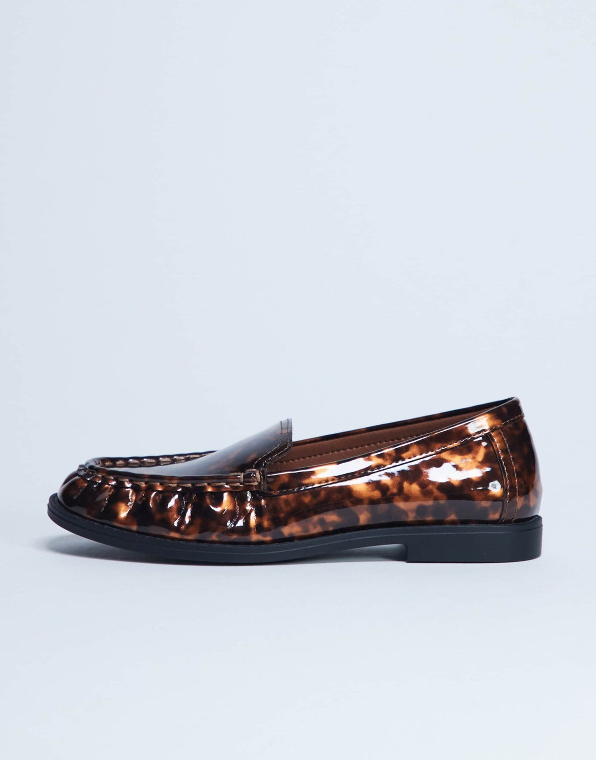 Topshop Coby ruched toe loafer in tortoise shell - ASOS Sample Sale