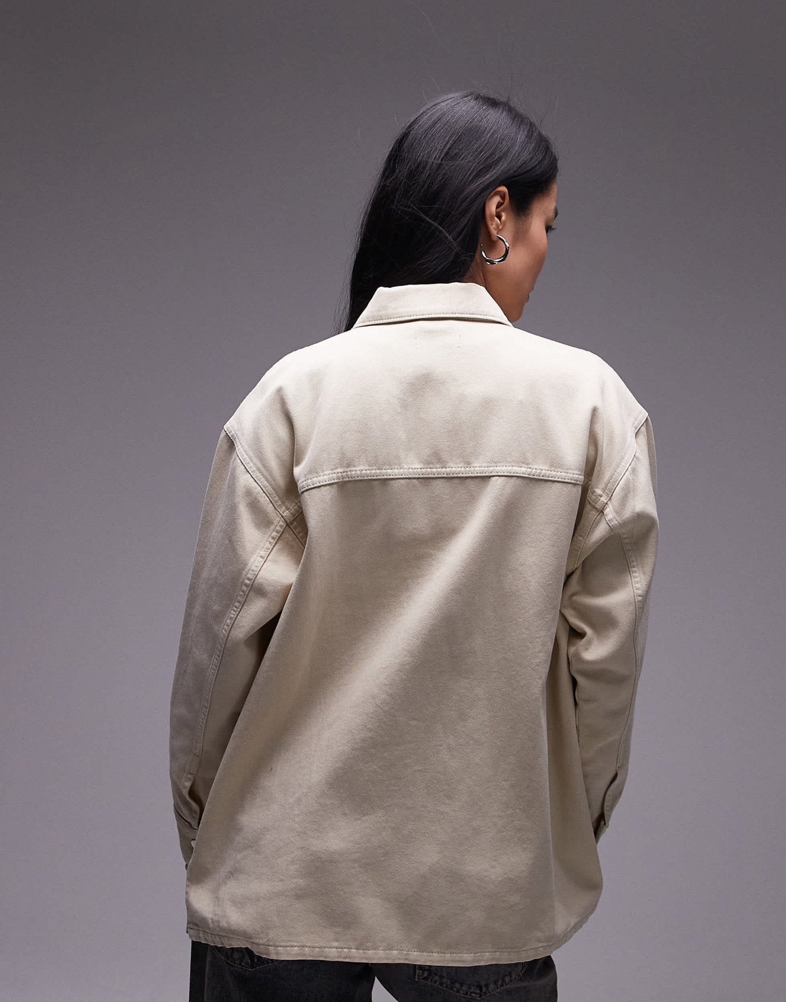 Topshop cotton jacket in buttermilk - ASOS Sample Sale