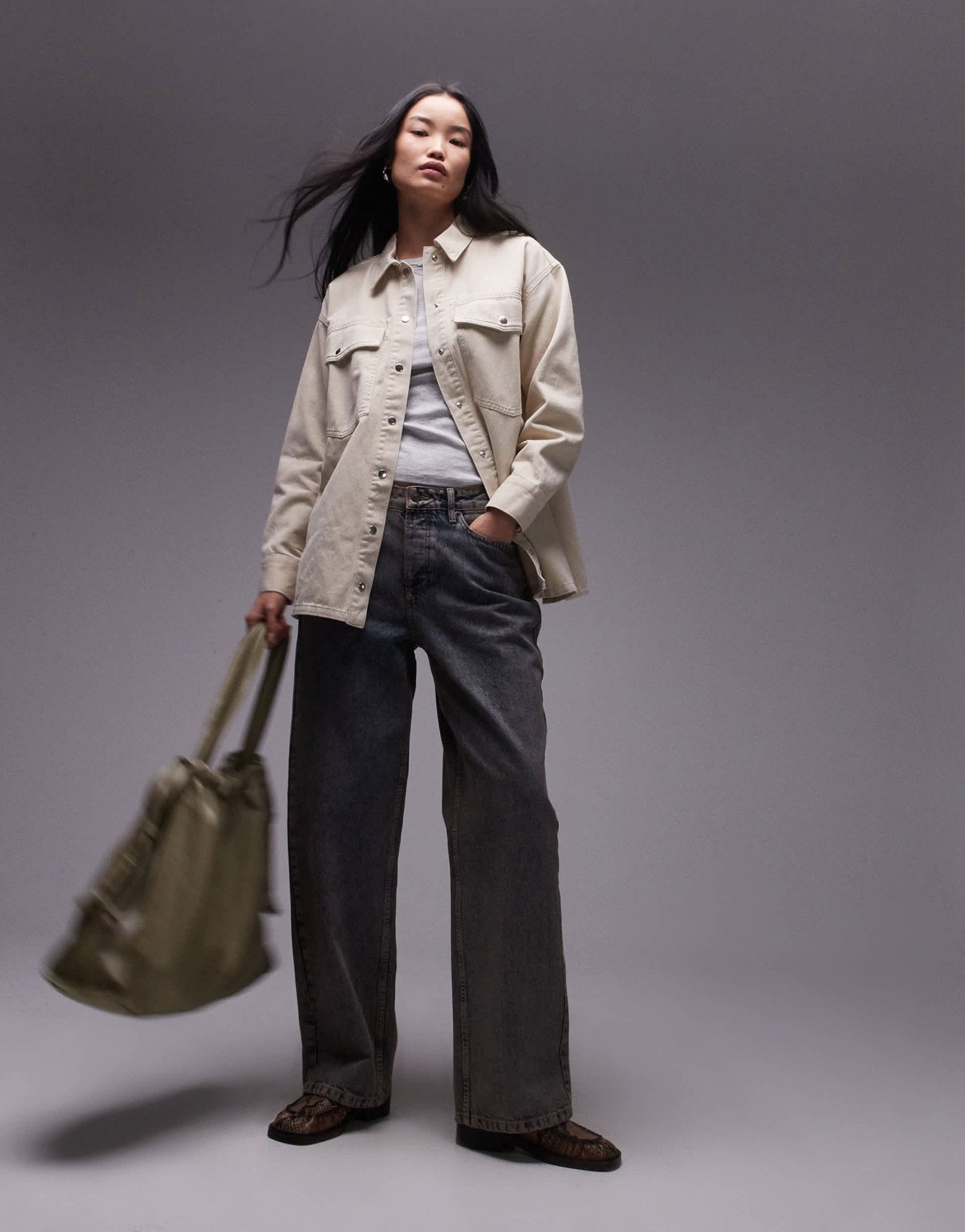 Topshop cotton jacket in buttermilk - ASOS Sample Sale