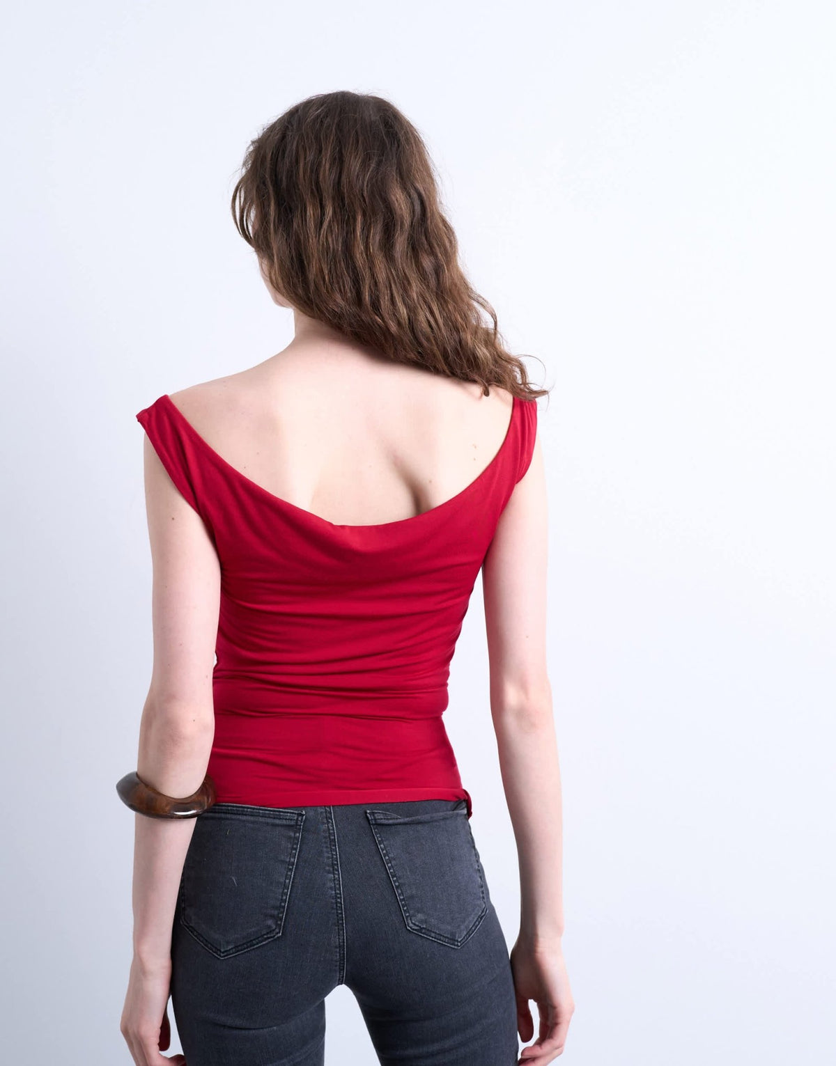 Topshop cowl neck tank top in red - ASOS Sample Sale
