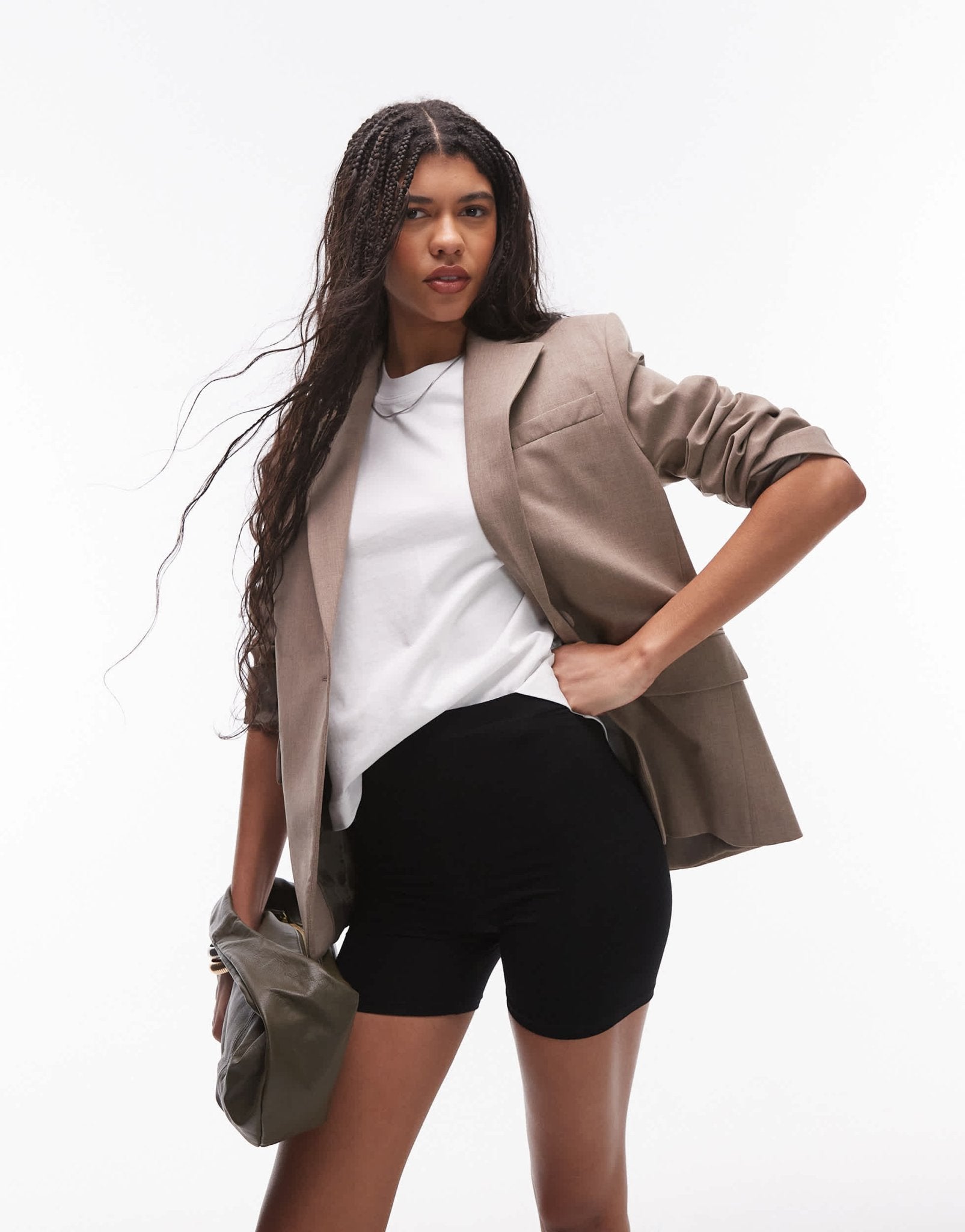 Topshop cropped legging short in black - ASOS Sample Sale