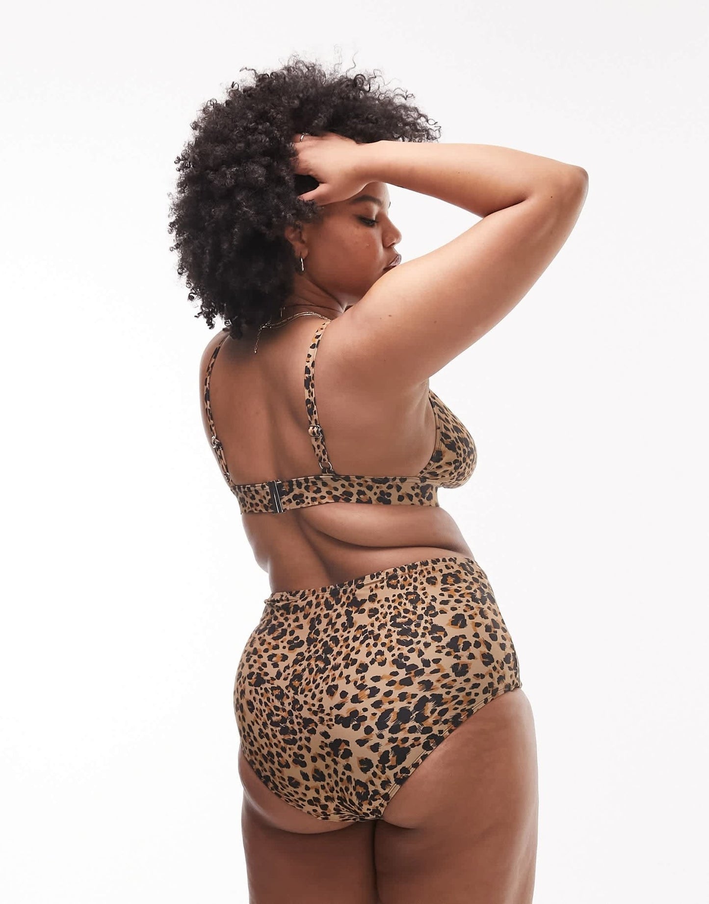 Topshop Curve leopard print triangle bikini top in multi - ASOS Sample Sale