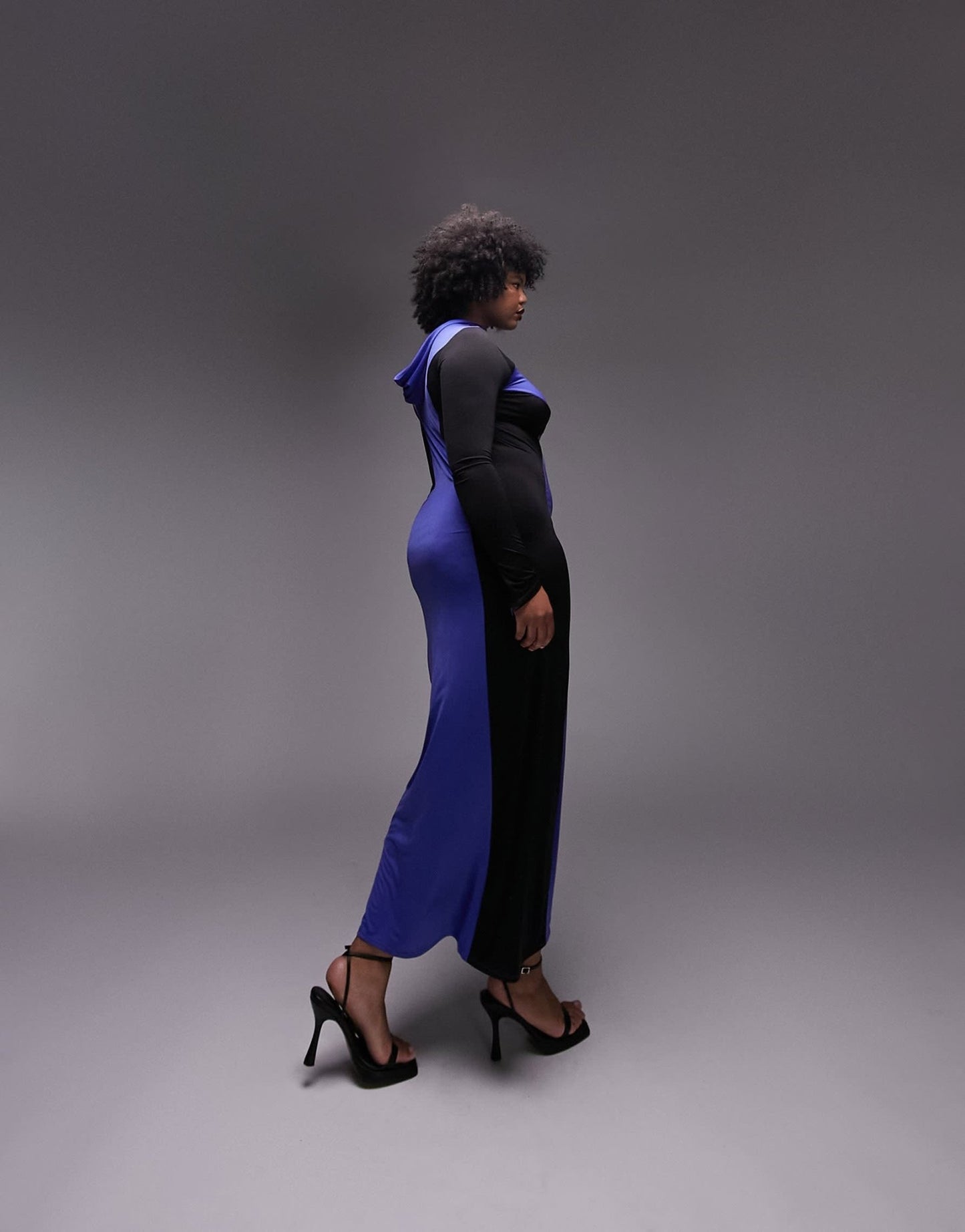 TOPSHOP CURVE LIMITED EDITION colour block body dress in purple and black - ASOS Sample Sale