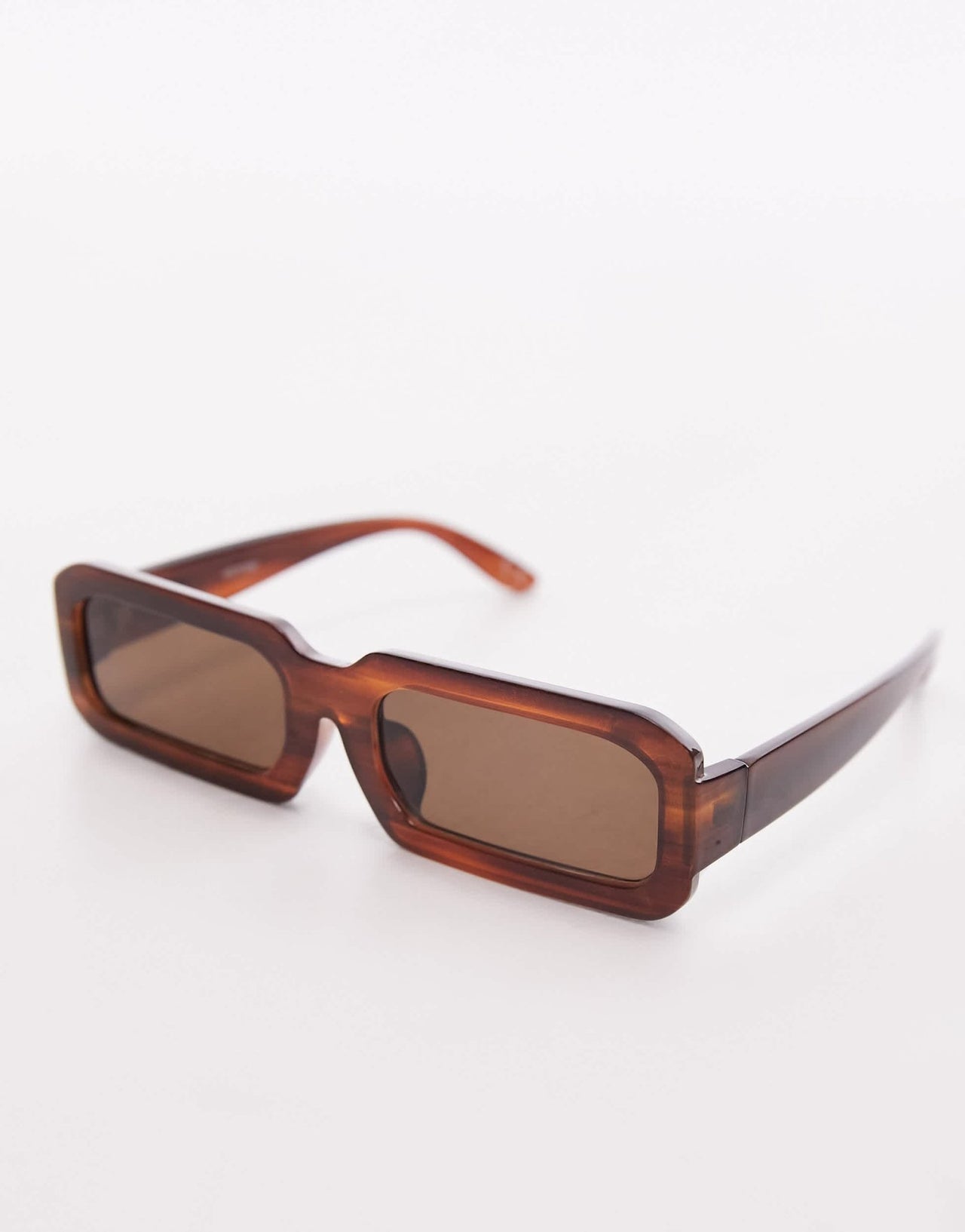 Topshop Dahlia rectangular sunglasses in brown - ASOS Sample Sale