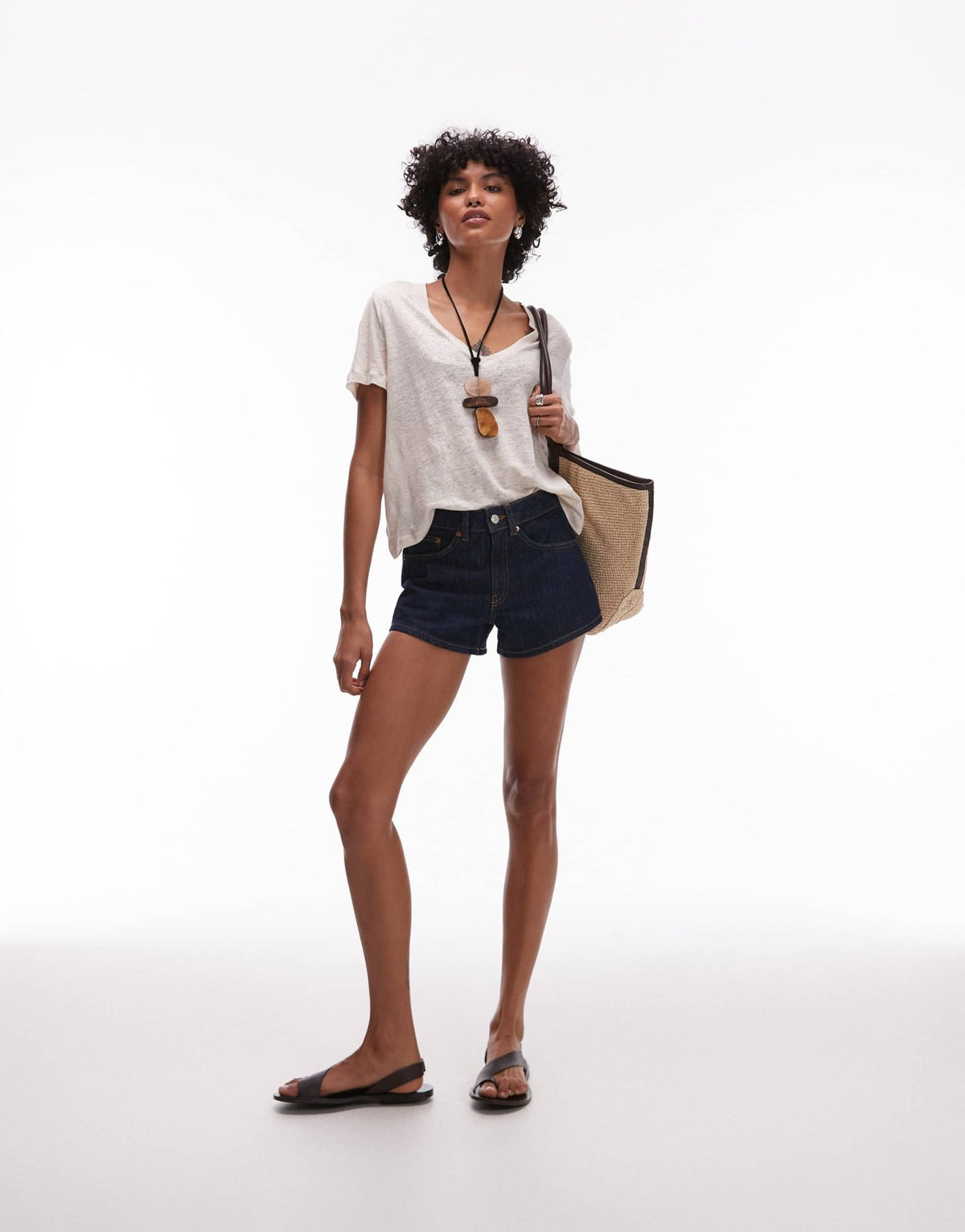 Topshop denim knicker shorts in indigo rinse - ASOS Sample Sale