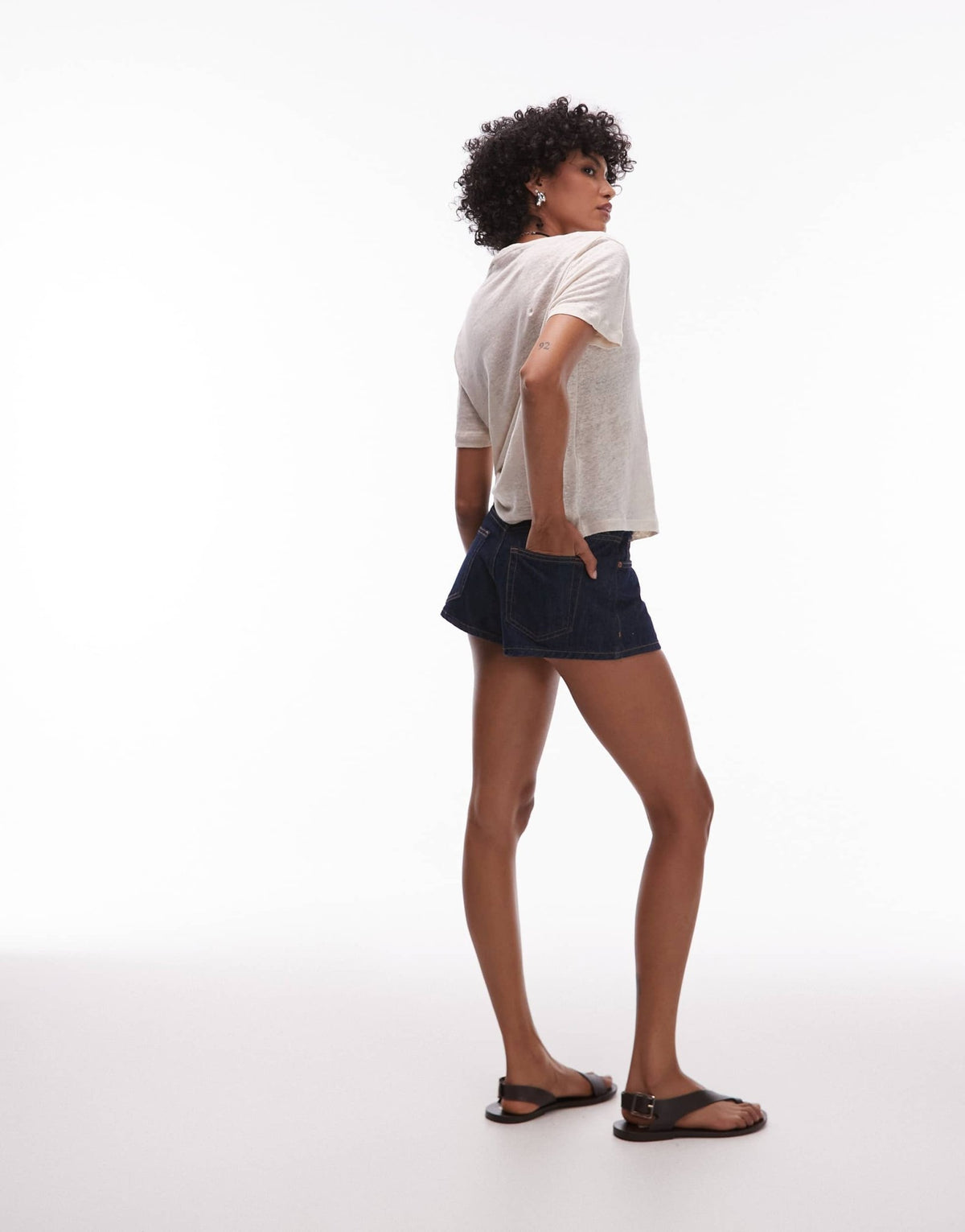 Topshop denim knicker shorts in indigo rinse - ASOS Sample Sale