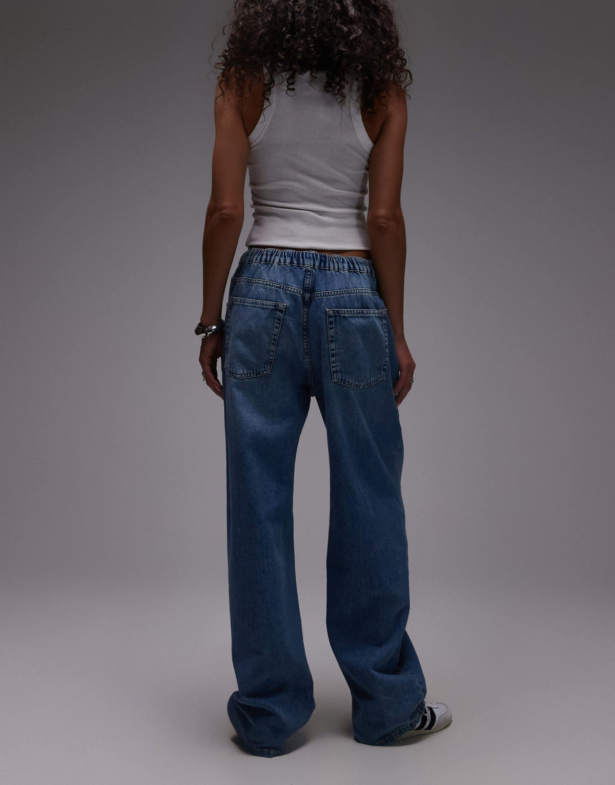 Topshop denim lightweight jogger jean in vintage blue - ASOS Sample Sale