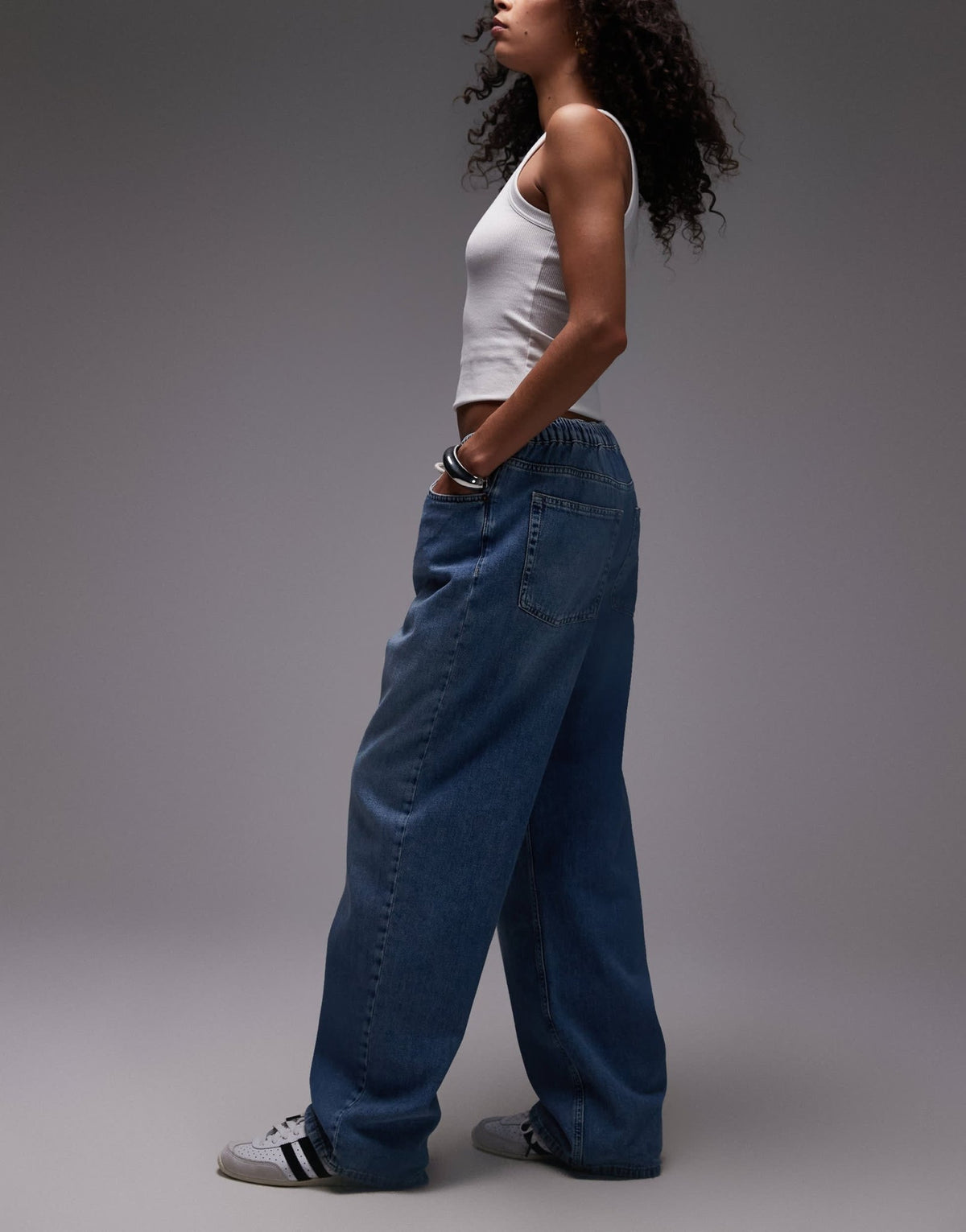 Topshop denim lightweight jogger jean in vintage blue - ASOS Sample Sale