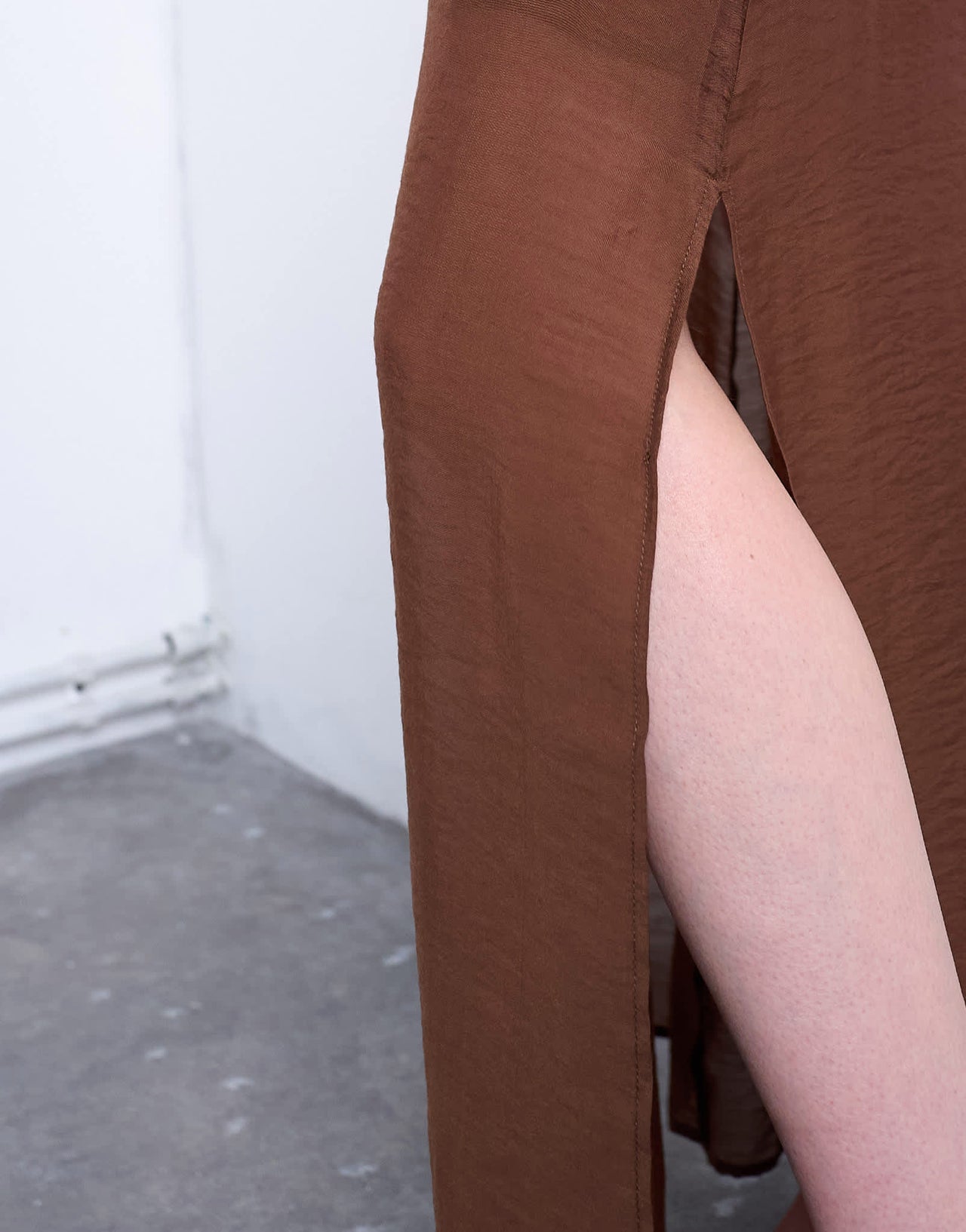 Topshop double layer sheer straight skirt in brown - ASOS Sample Sale