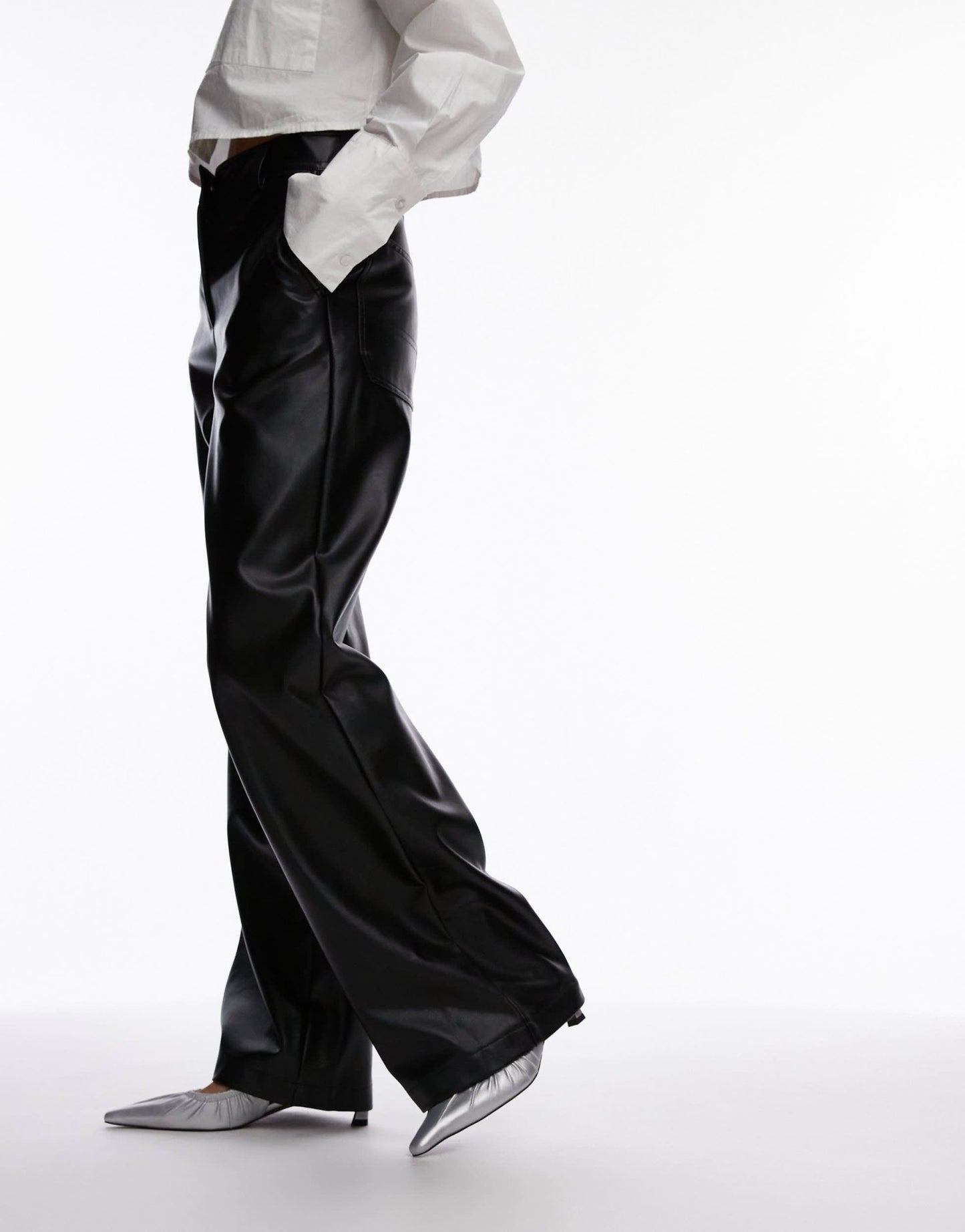 Topshop Ely mid heel ruched slingbacks in silver - ASOS Sample Sale