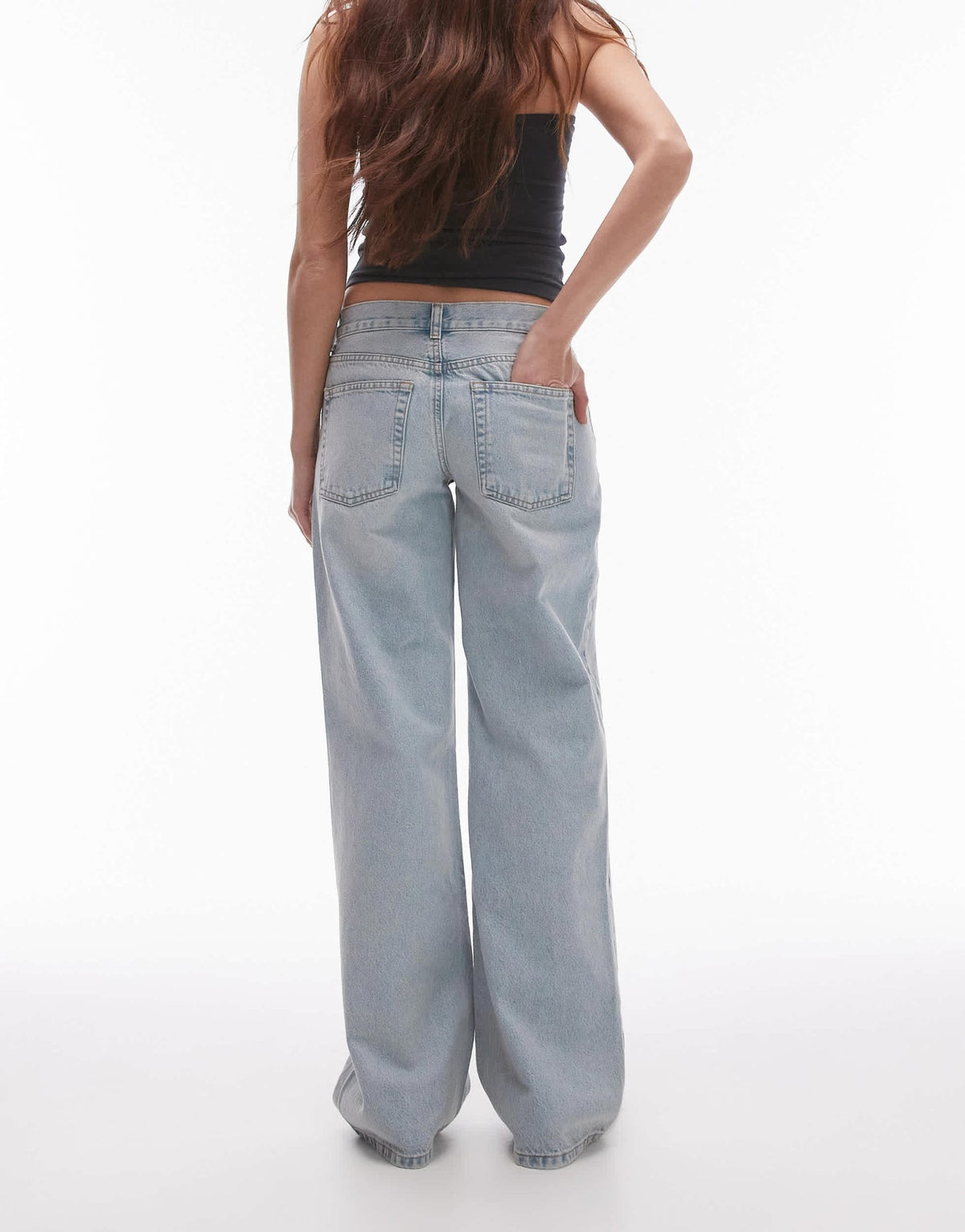Topshop Ember low rise straight leg jean in bleach - ASOS Sample Sale