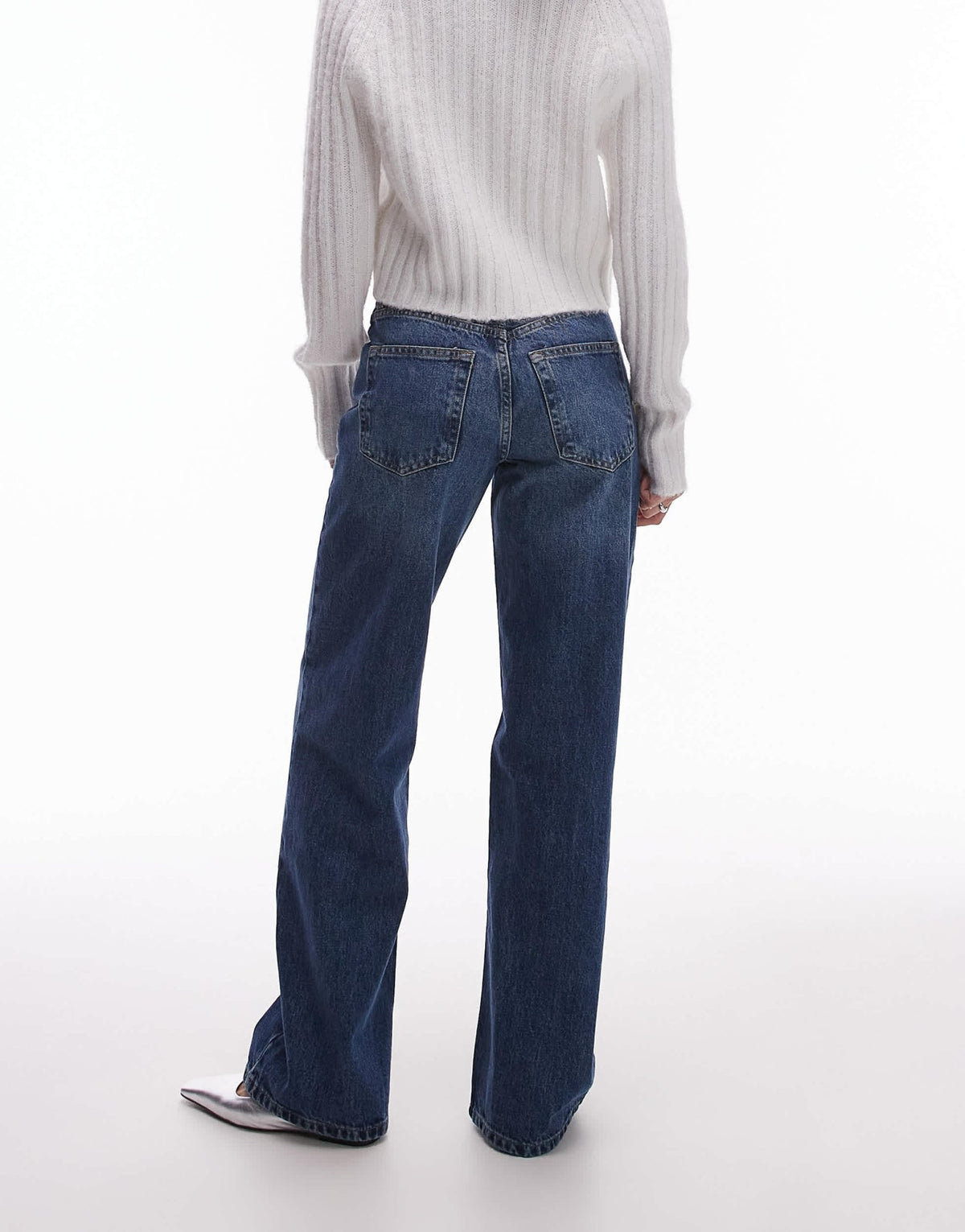 Topshop Ember low rise straight leg jean in rich blue - ASOS Sample Sale