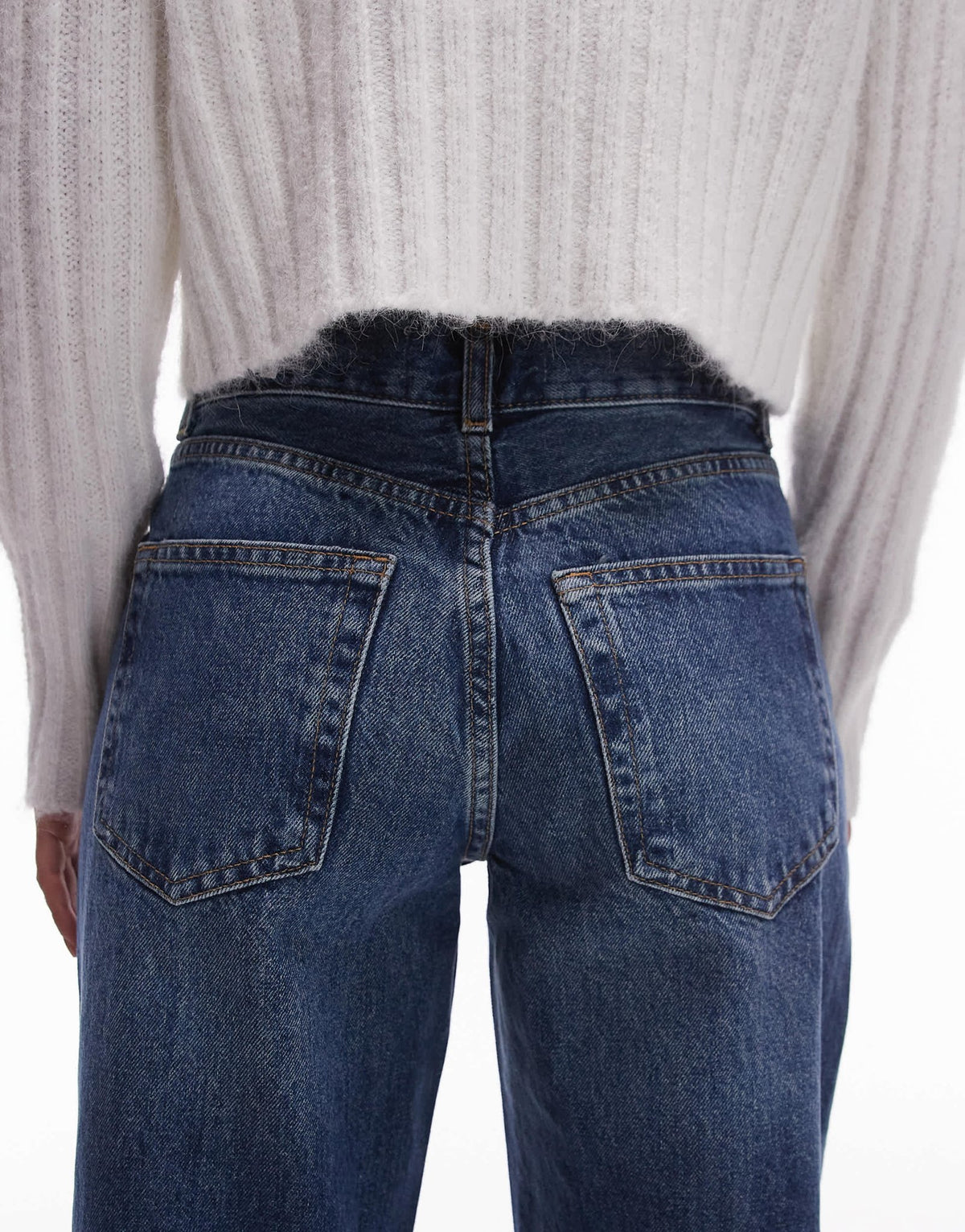Topshop Ember low rise straight leg jean in rich blue - ASOS Sample Sale