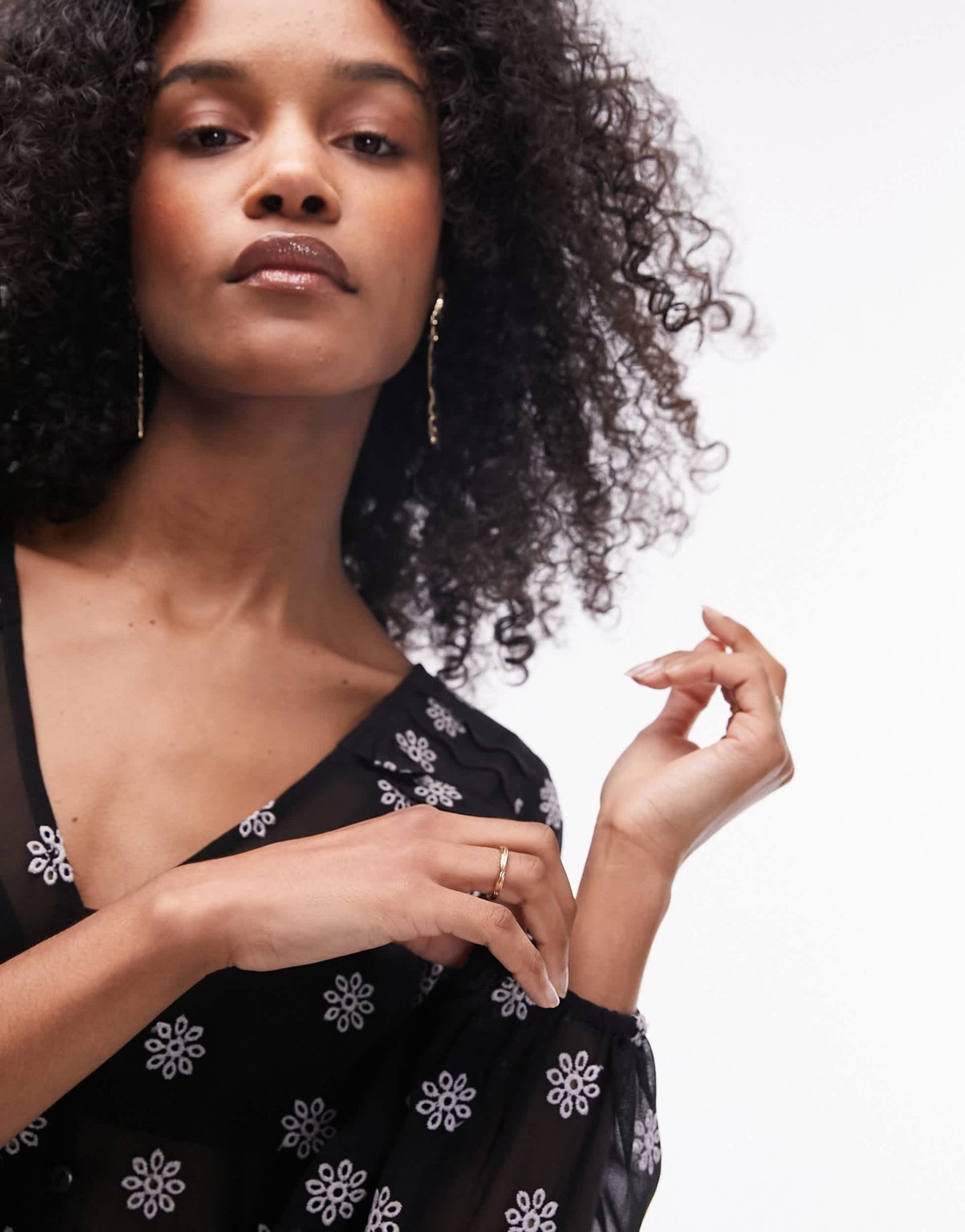 Topshop embroidered maxi beach dress in black - ASOS Sample Sale