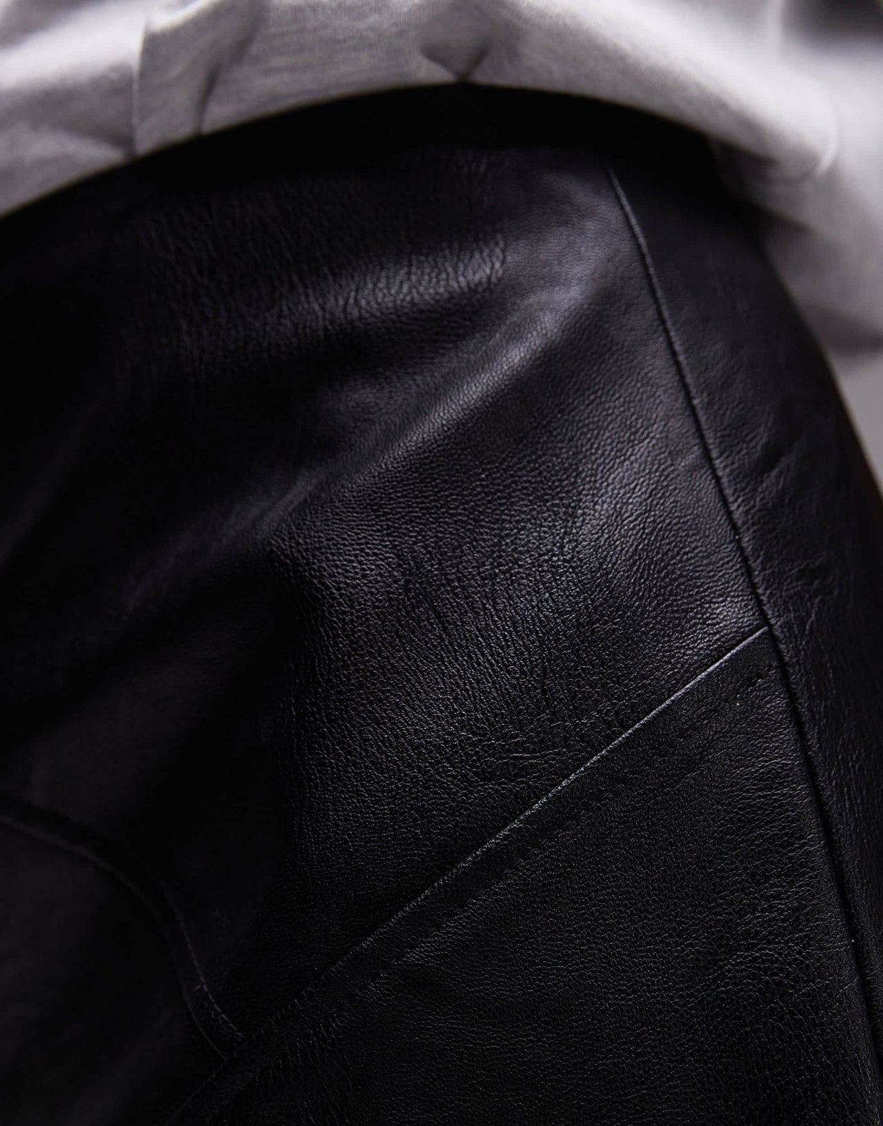 Topshop faux leather panelled seam pelmet skirt in black - ASOS Sample Sale