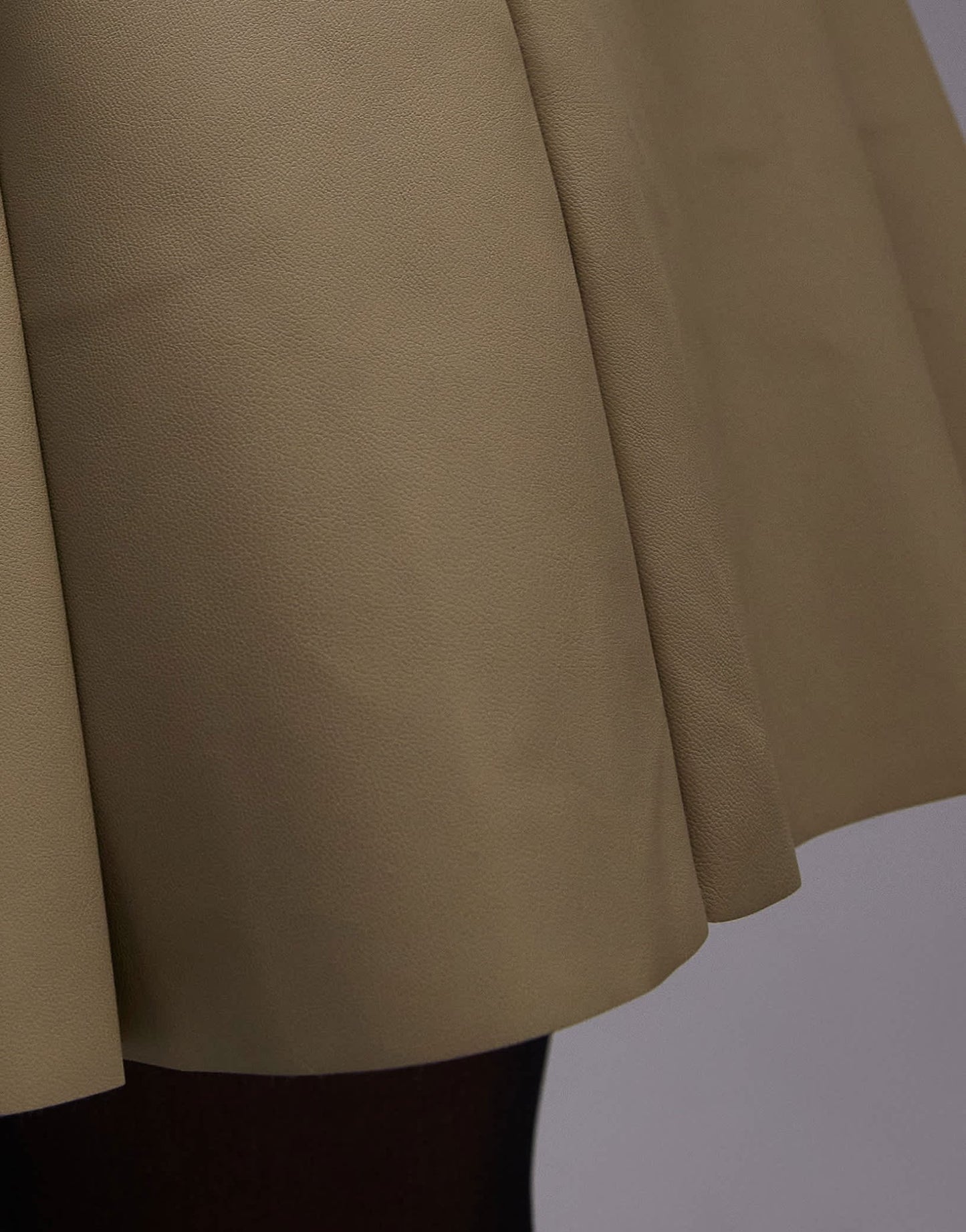 Topshop faux leather pocket pleat mini in sage - ASOS Sample Sale