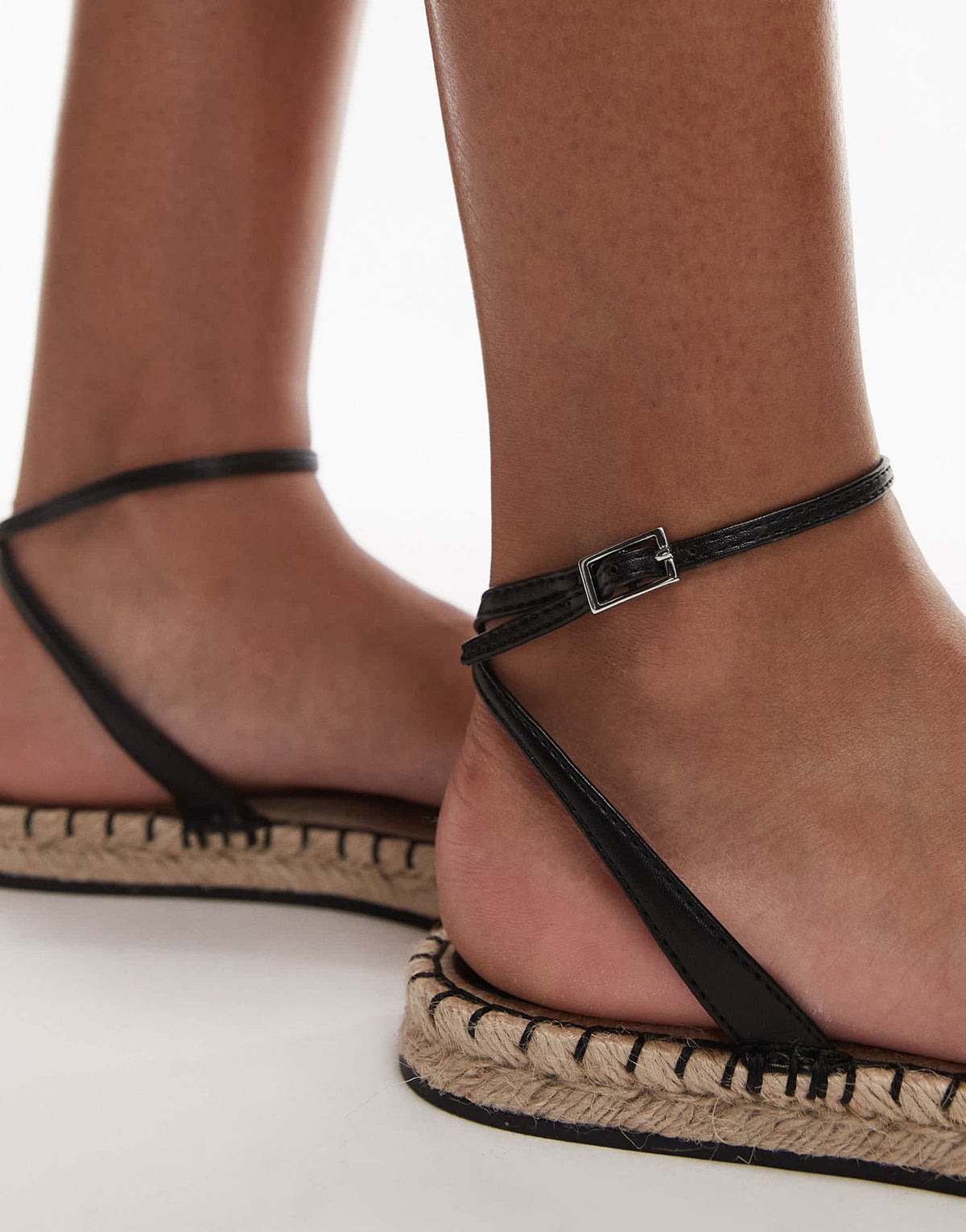 Topshop Hailey two part espadrille in black - ASOS Sample Sale