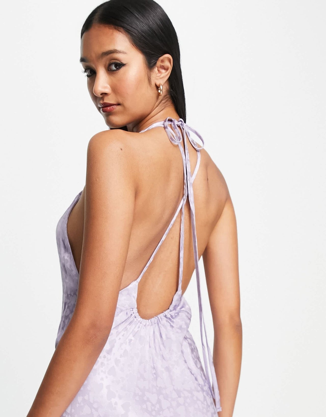 Topshop heart jacquard maxi slip dress in lilac - ASOS Sample Sale