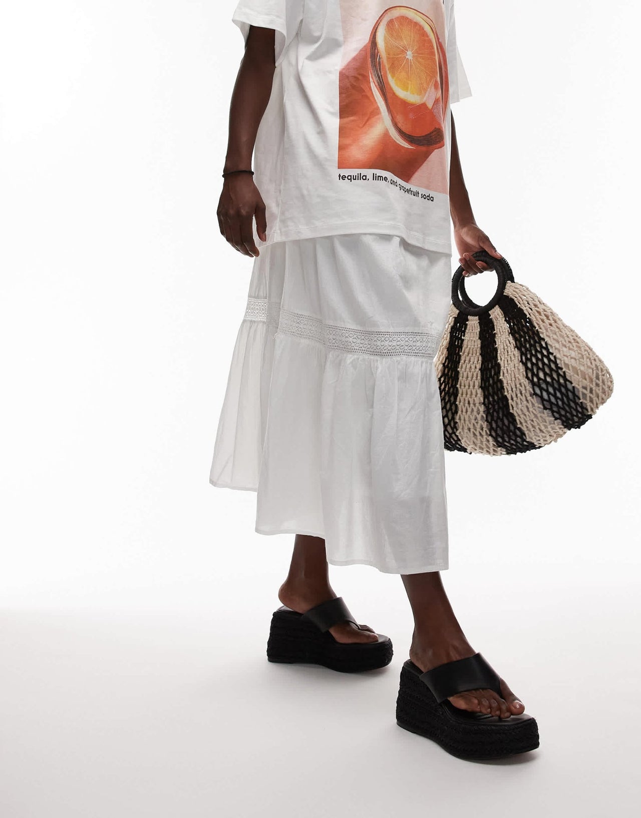Topshop Heidi toe thong espadrille wedge in black - ASOS Sample Sale