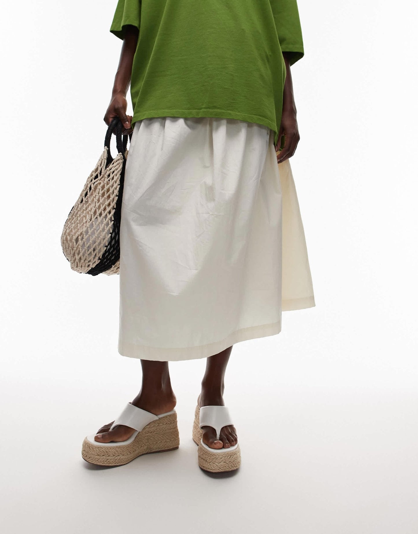 Topshop Heidi toe thong espadrille wedge in white - ASOS Sample Sale