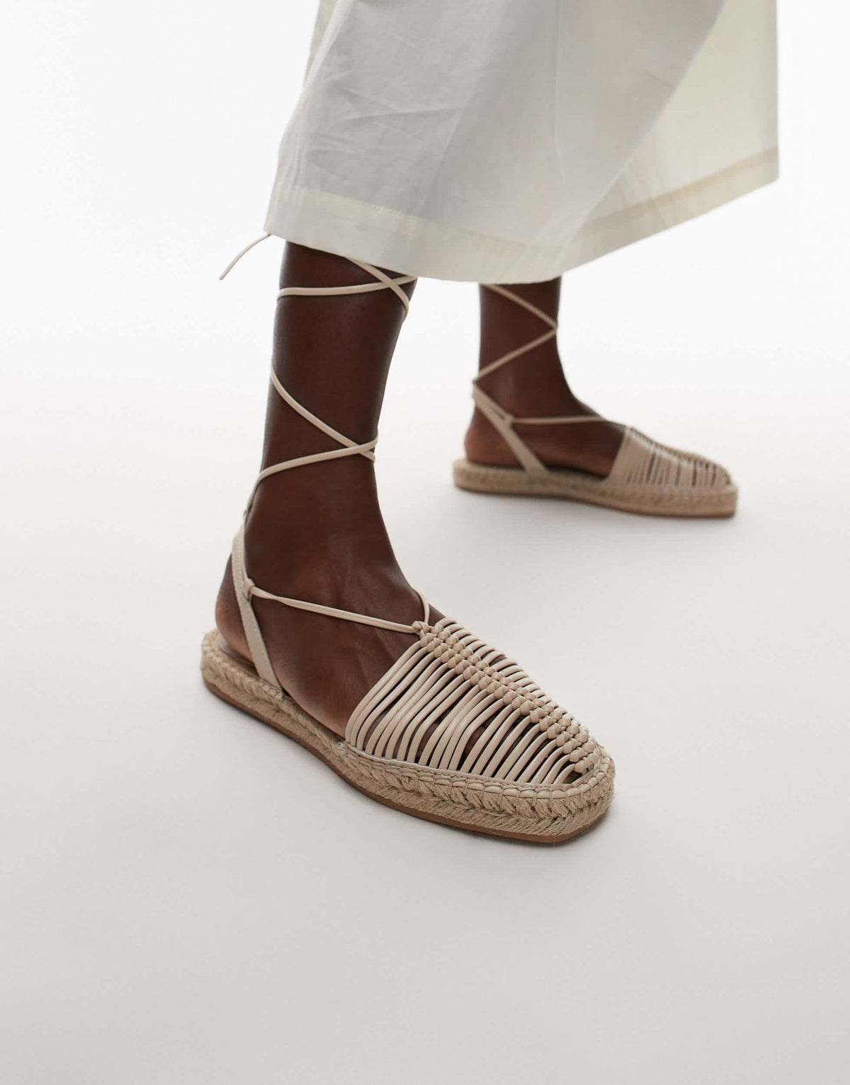 Topshop Helayna weave espadrille in off white - ASOS Sample Sale