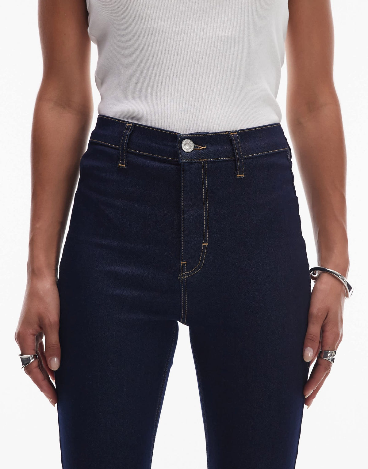 Topshop high rise super skinny jean in indigo rinse - ASOS Sample Sale