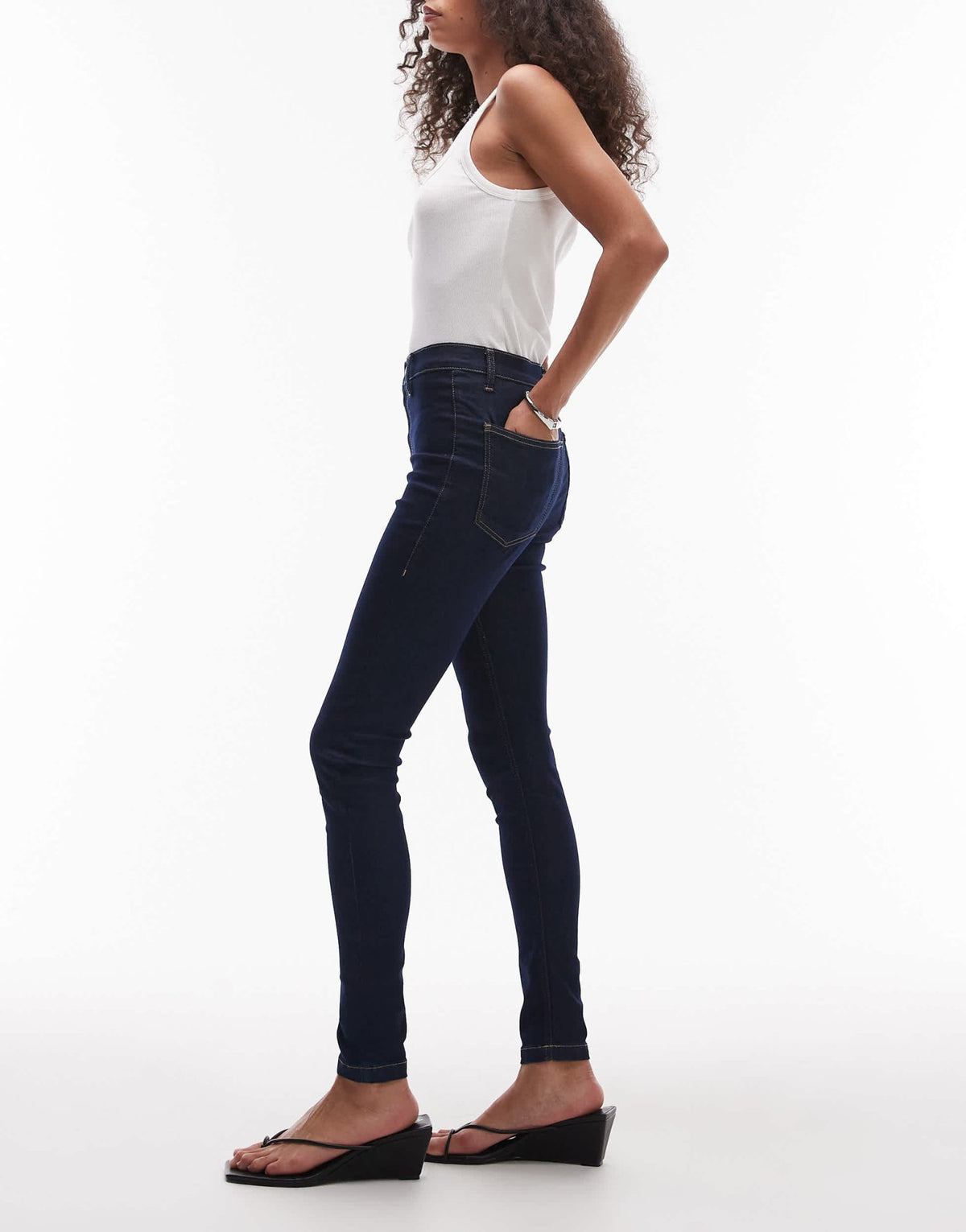 Topshop high rise super skinny jean in indigo rinse - ASOS Sample Sale