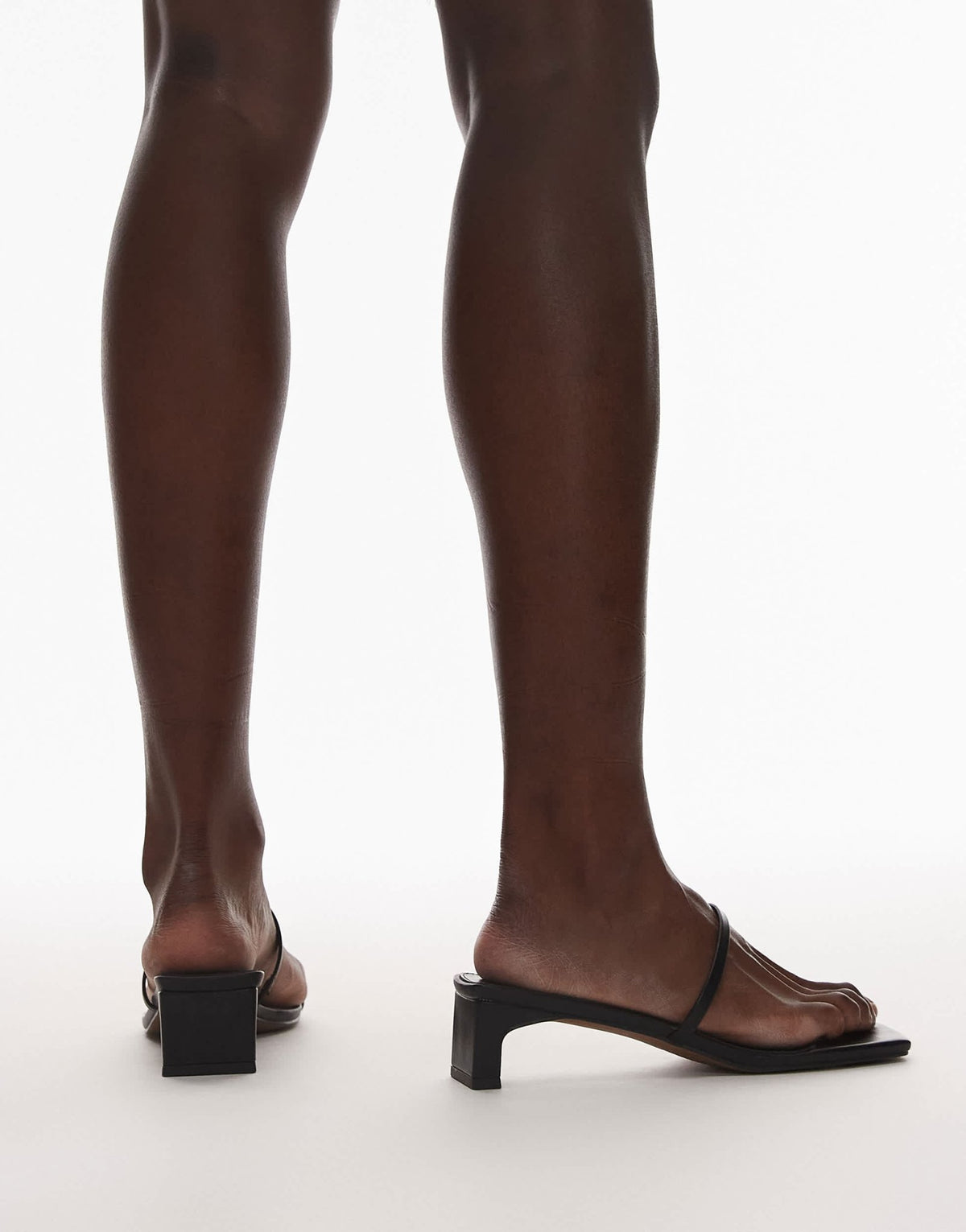 Topshop Ivy mid heeled sandals in black - ASOS Sample Sale
