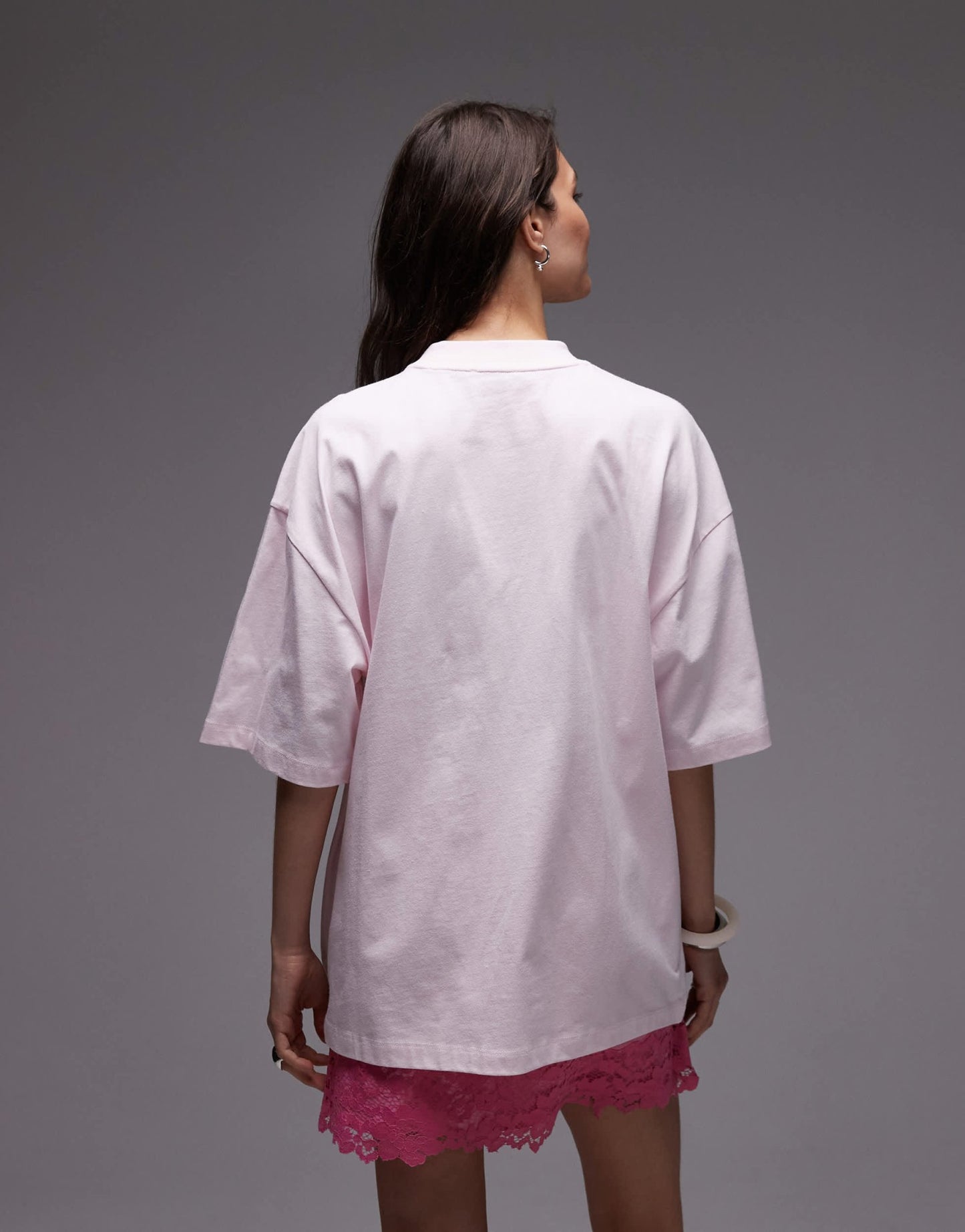 Topshop jersey graphic t-shirt in pink - ASOS Sample Sale