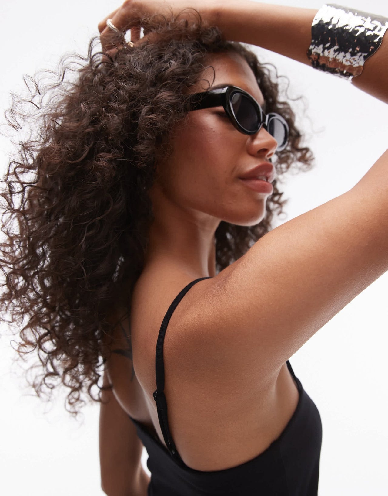 Topshop jersey spaghetti strap mini dress in black - ASOS Sample Sale