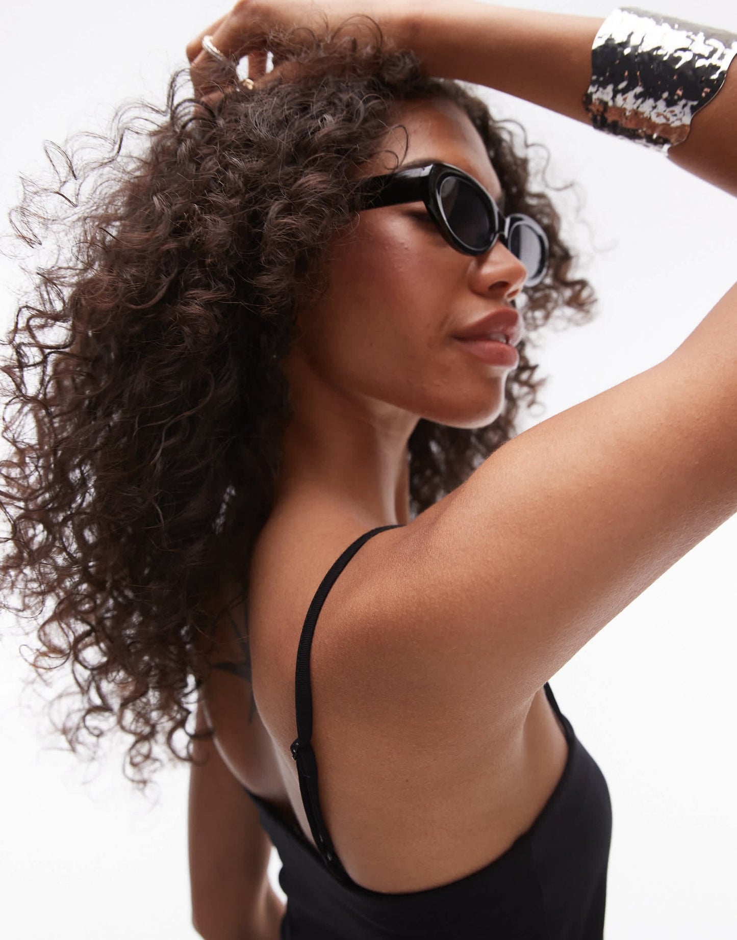 Topshop jersey spaghetti strap mini dress in black - ASOS Sample Sale