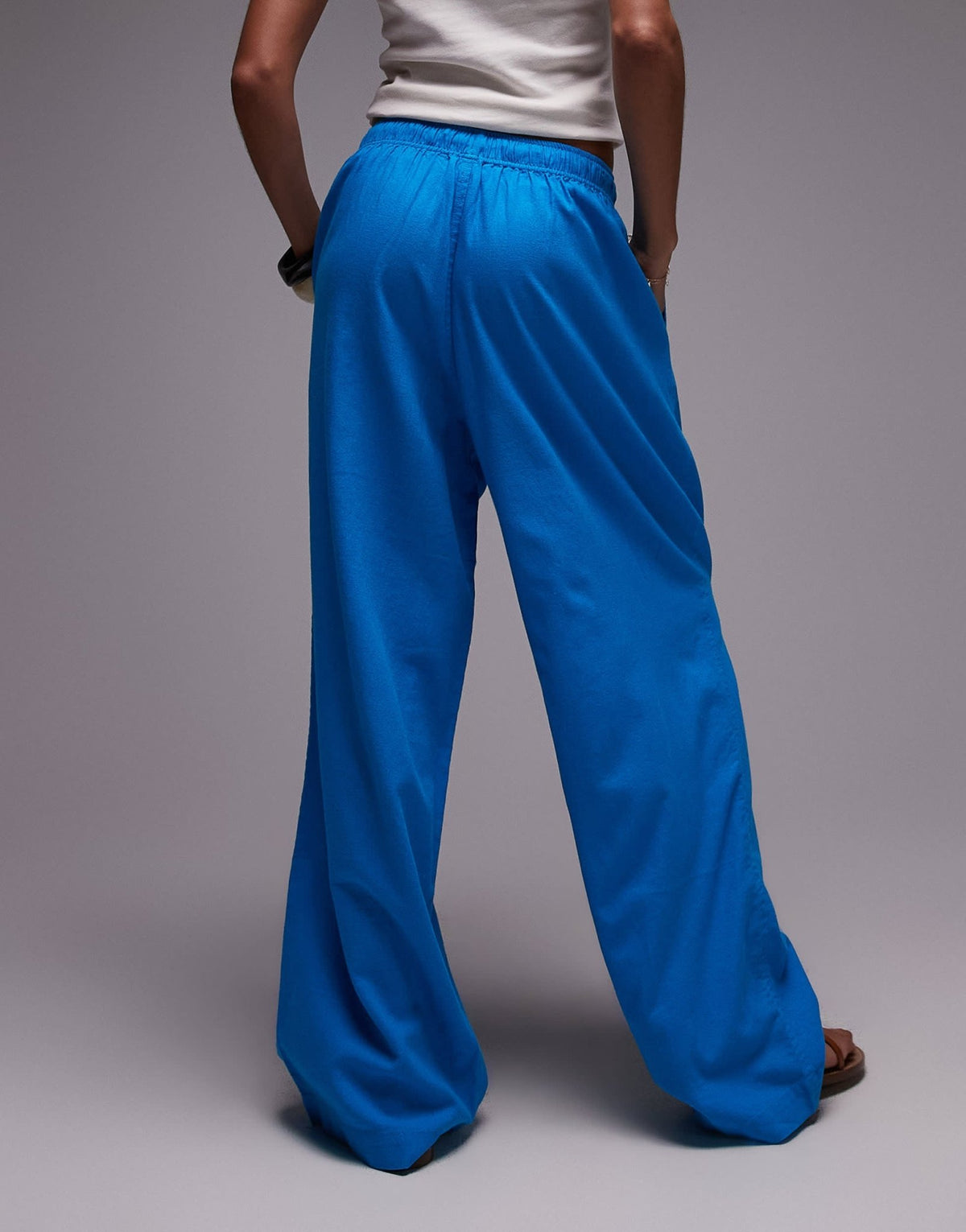 Topshop linen balloon trouser in turquoise - ASOS Sample Sale