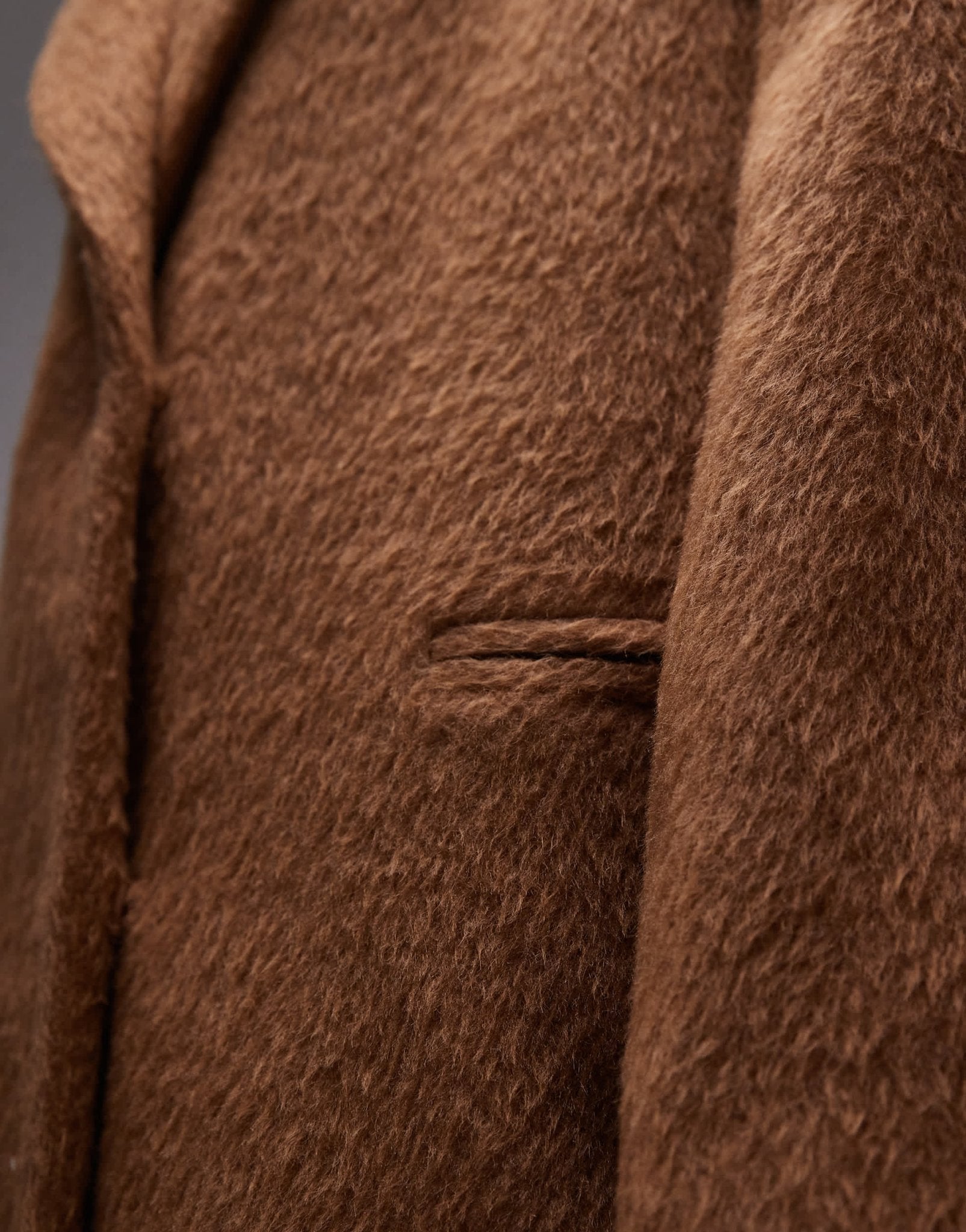 Topshop longline brushed popper coat in camel - ASOS Sample Sale