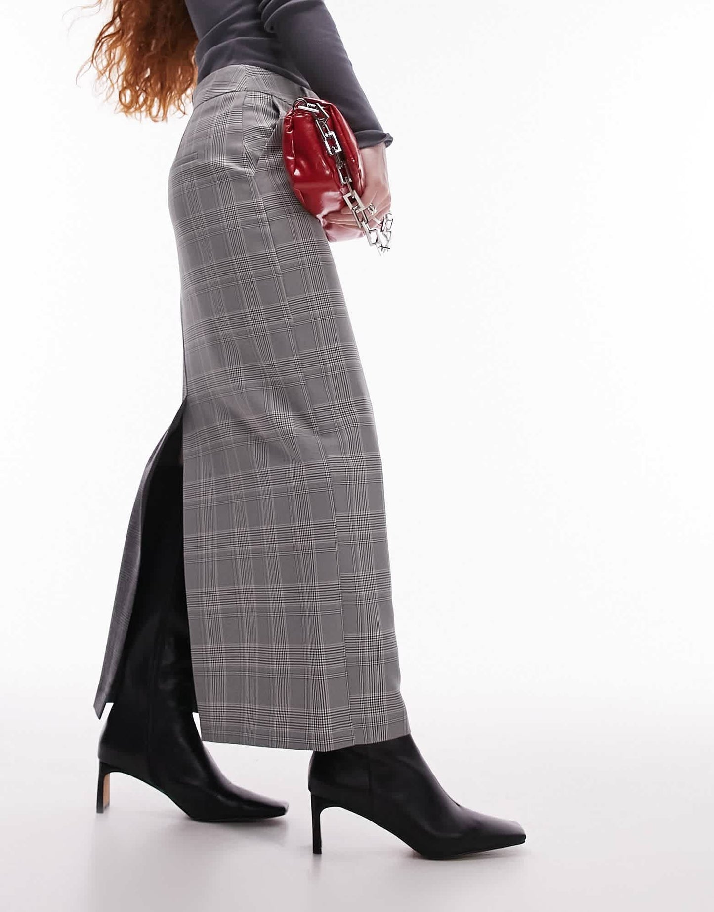 Topshop mix and match check mens waistband midi skirt in multi - ASOS Sample Sale