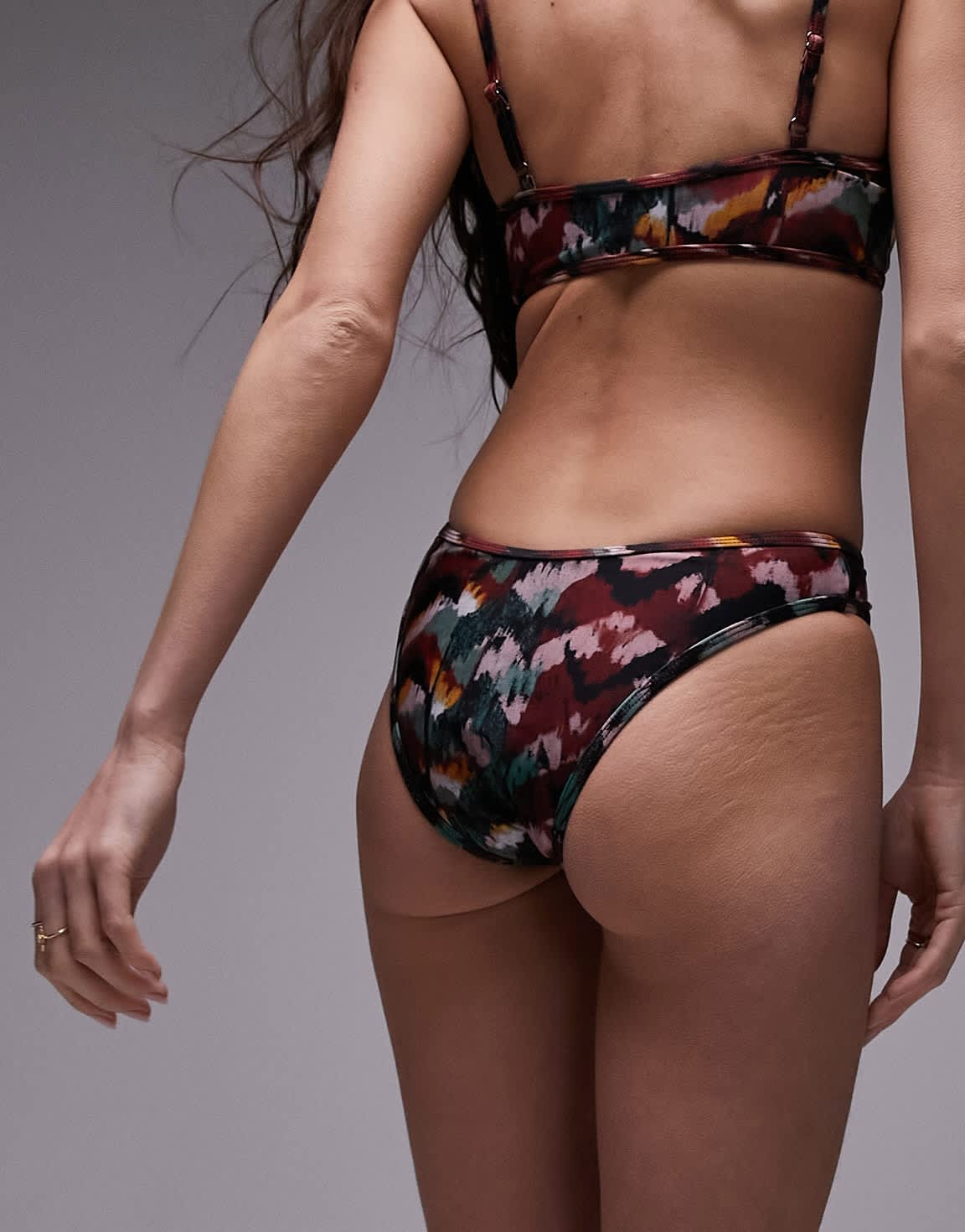 Topshop mix and match high leg bikini bottoms in blurred shell print - ASOS Sample Sale