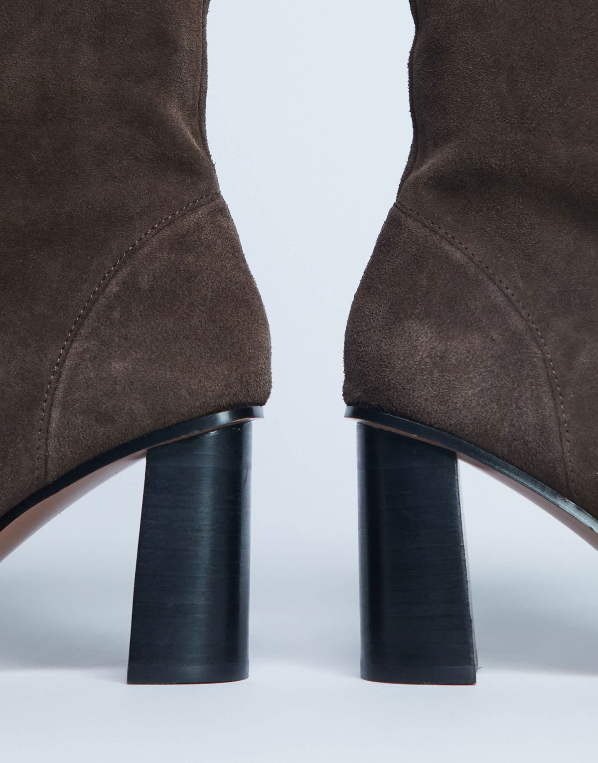 Topshop Nellie real suede heeled ankle boot in chocolate - ASOS Sample Sale
