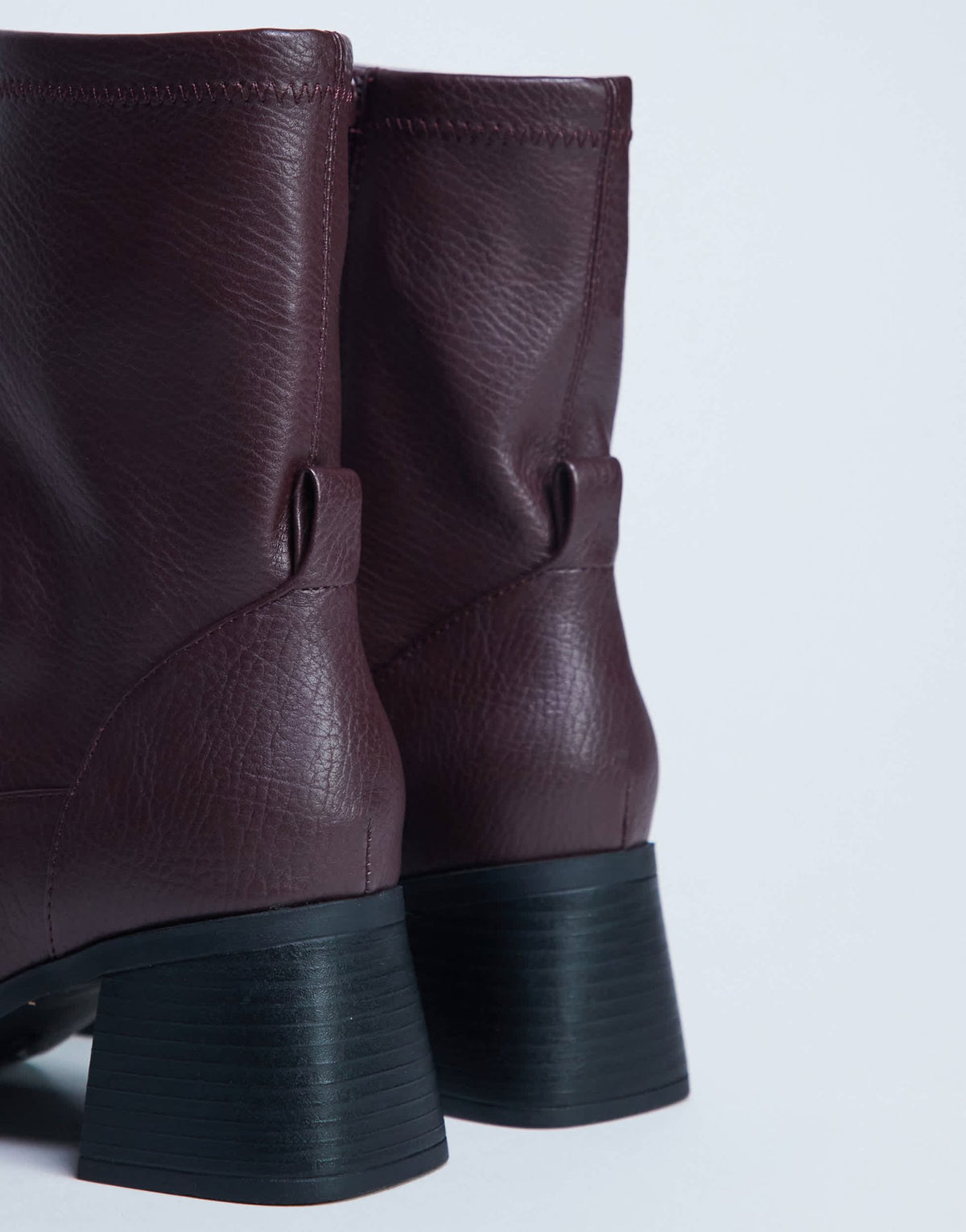 Topshop Niamh block heel ankle boot in burgundy - ASOS Sample Sale
