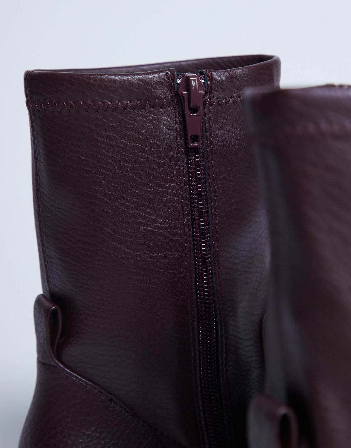 Topshop Niamh block heel ankle boot in burgundy - ASOS Sample Sale