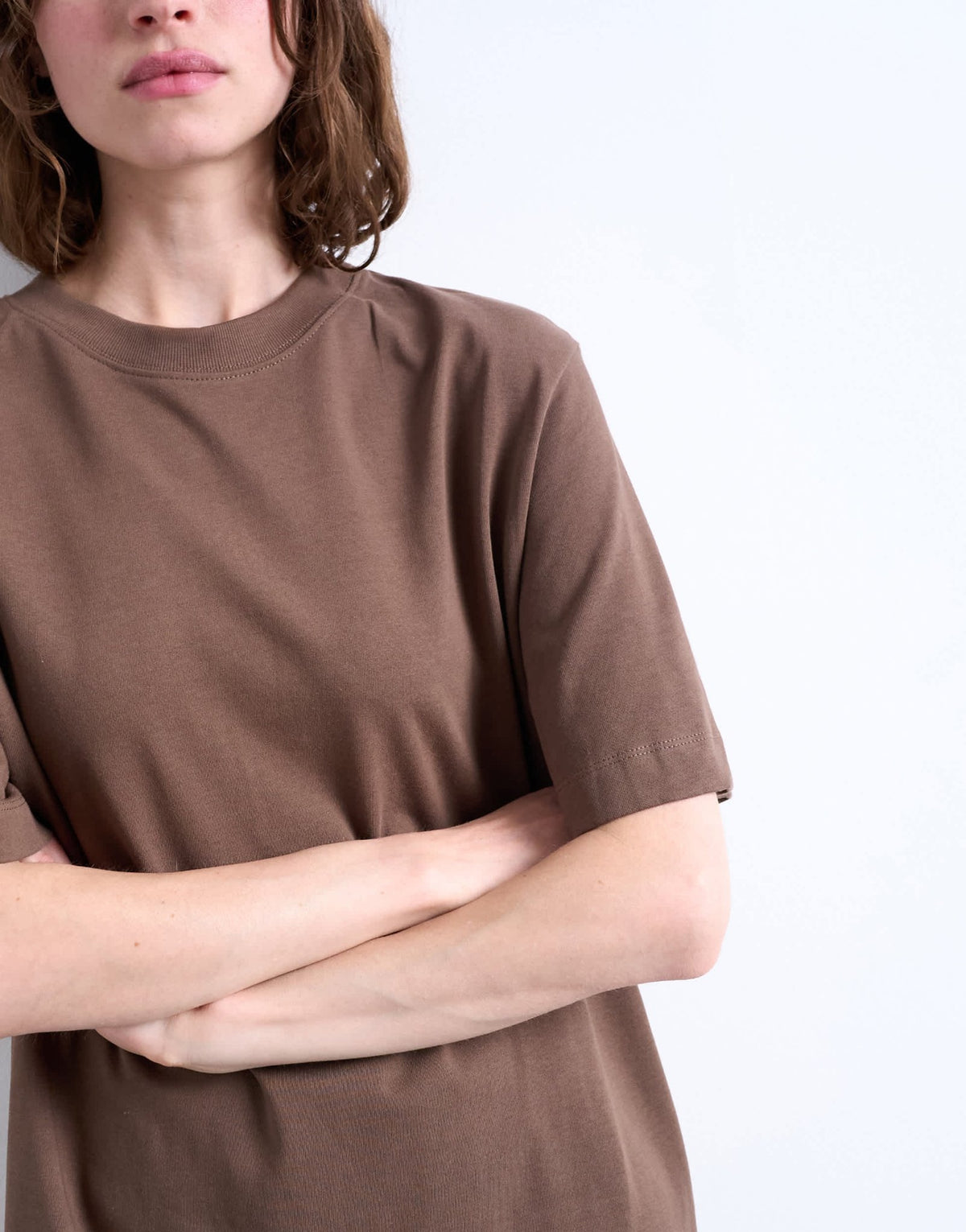 Topshop oversized premium short sleeve t-shirt dress in chocolate brown - ASOS Sample Sale